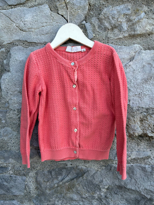 Coral pointelle cardigan  18m (86cm)