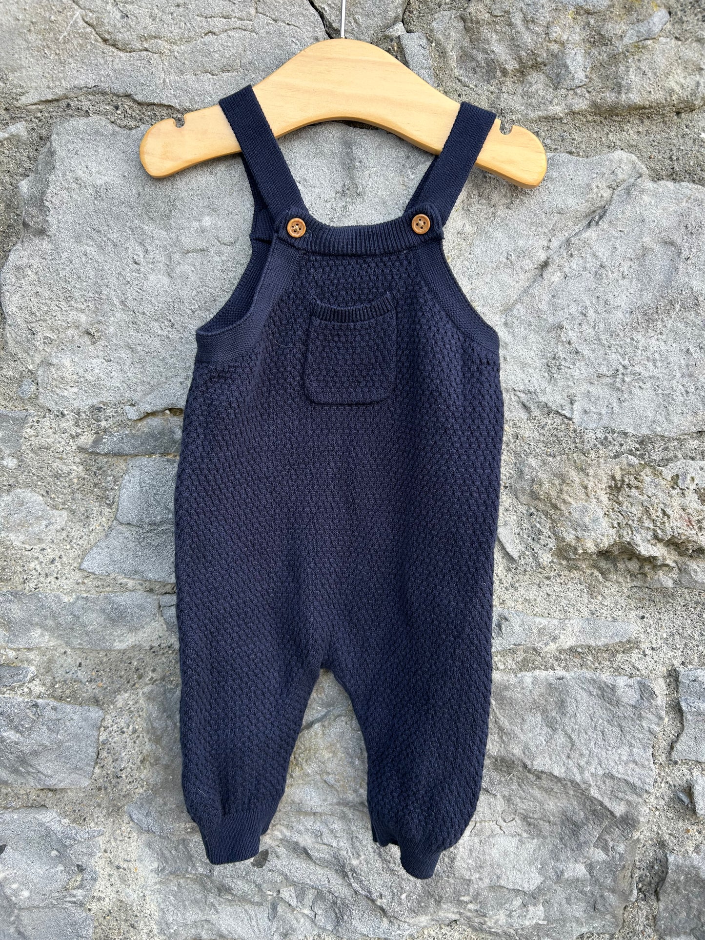 Navy knitted dungarees 3-6m (62-68cm)