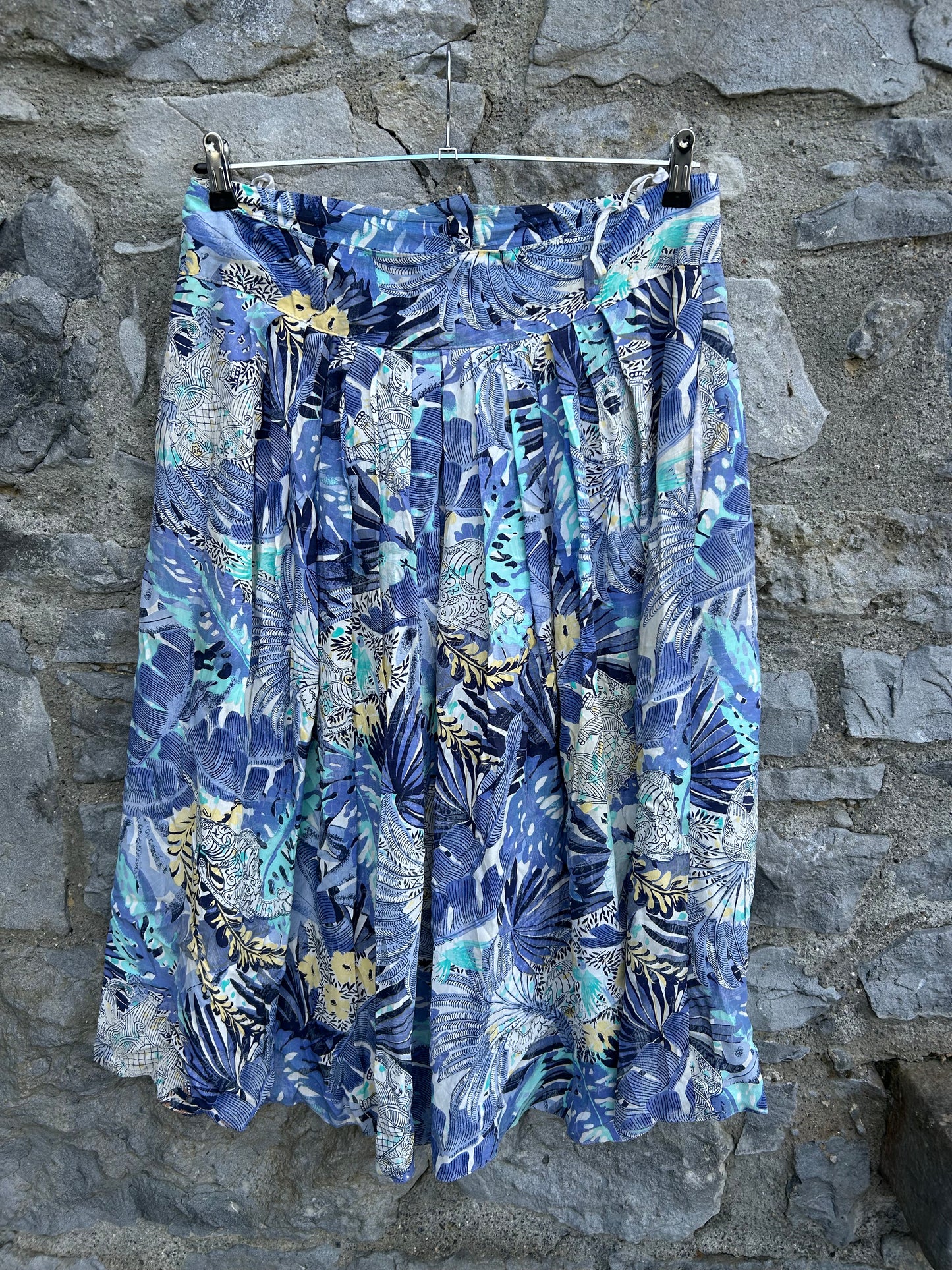 90s blue floral skirt uk 16