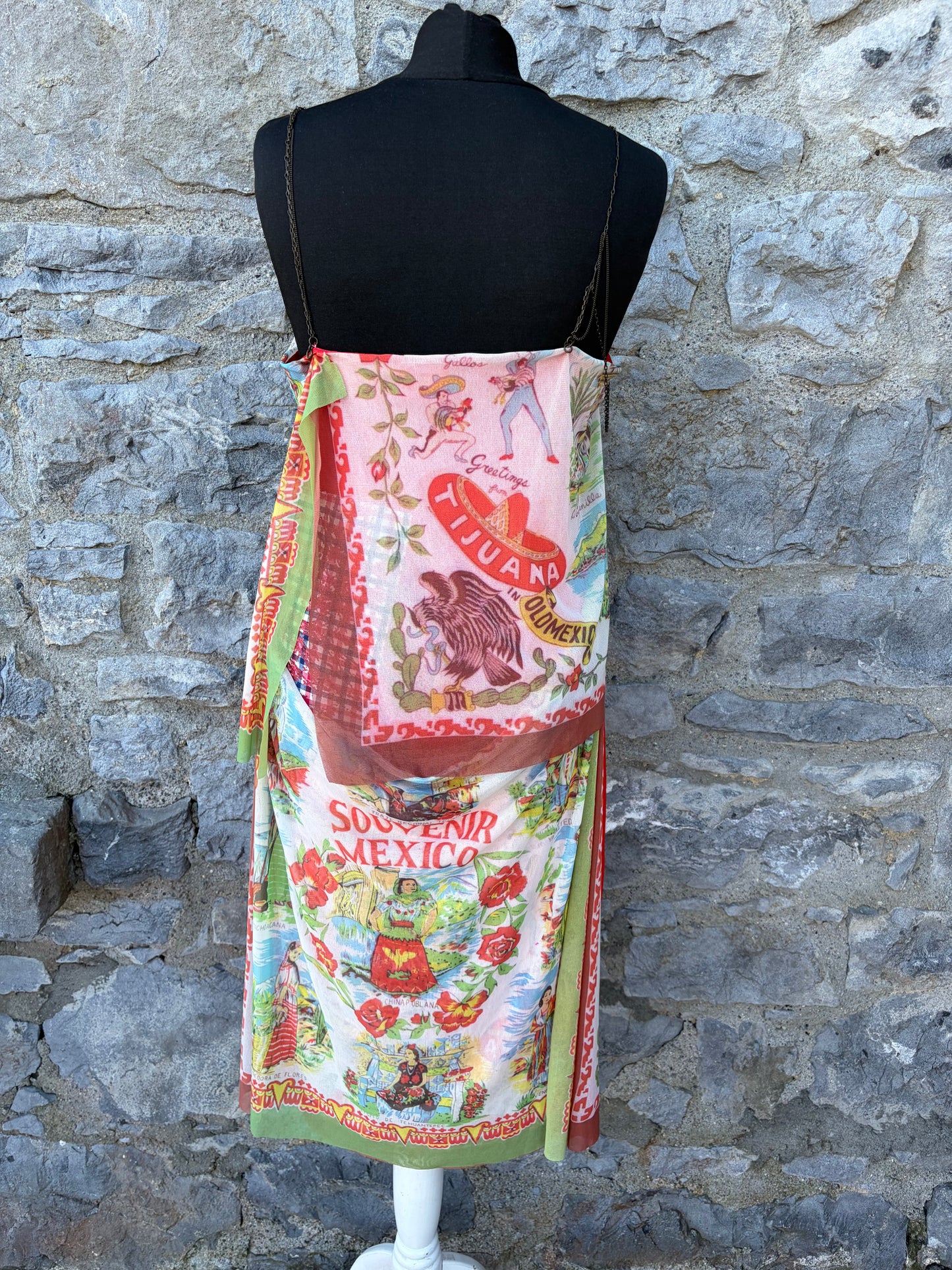 Y2K Mexico graphic print dress uk 10-12