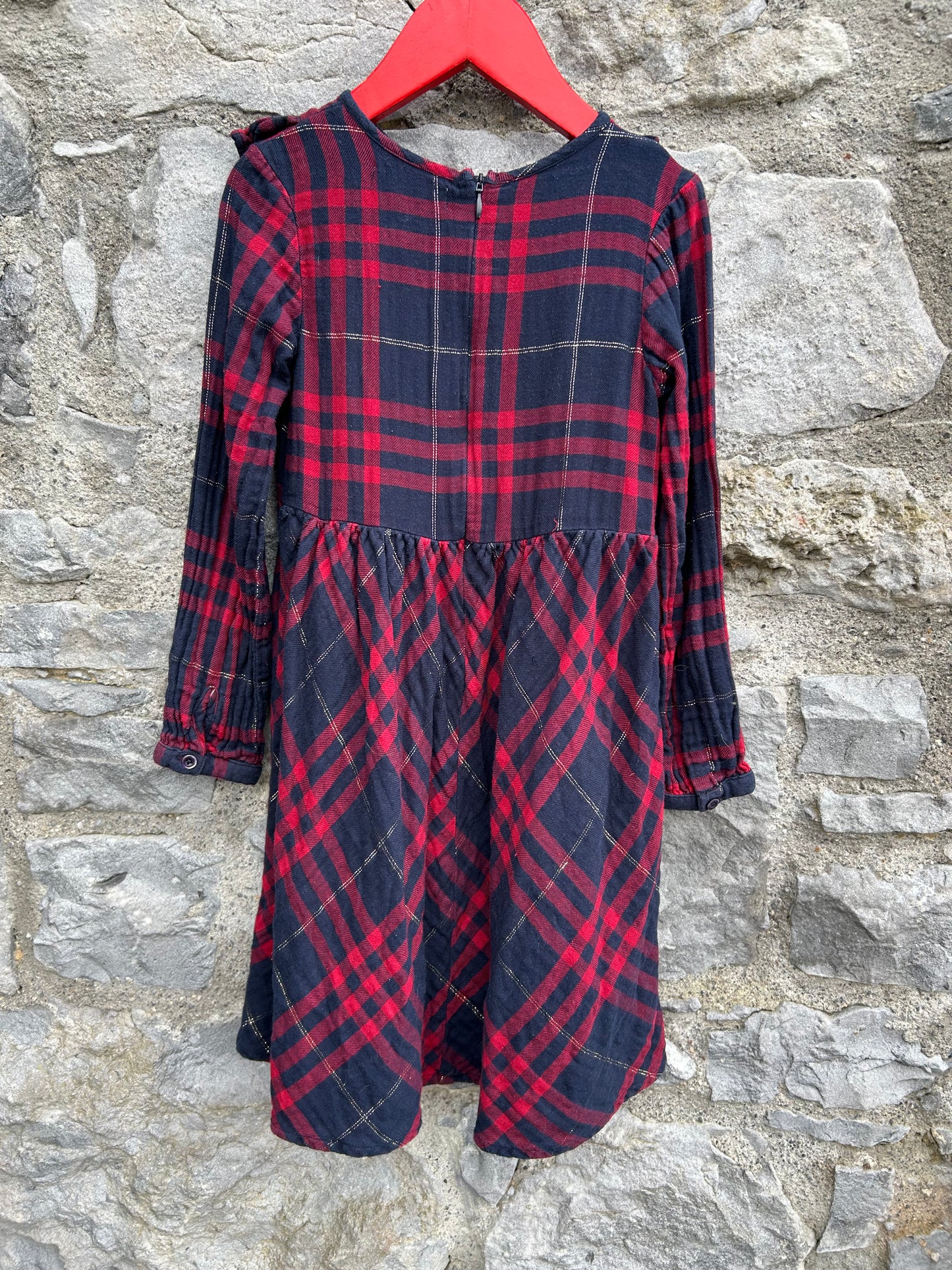 Red&navy check dress 5-6y (110-116cm)