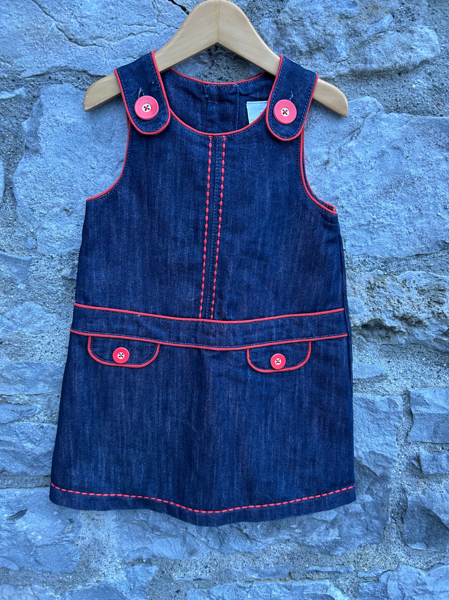Navy denim pinafore 2-3y (92-98cm)