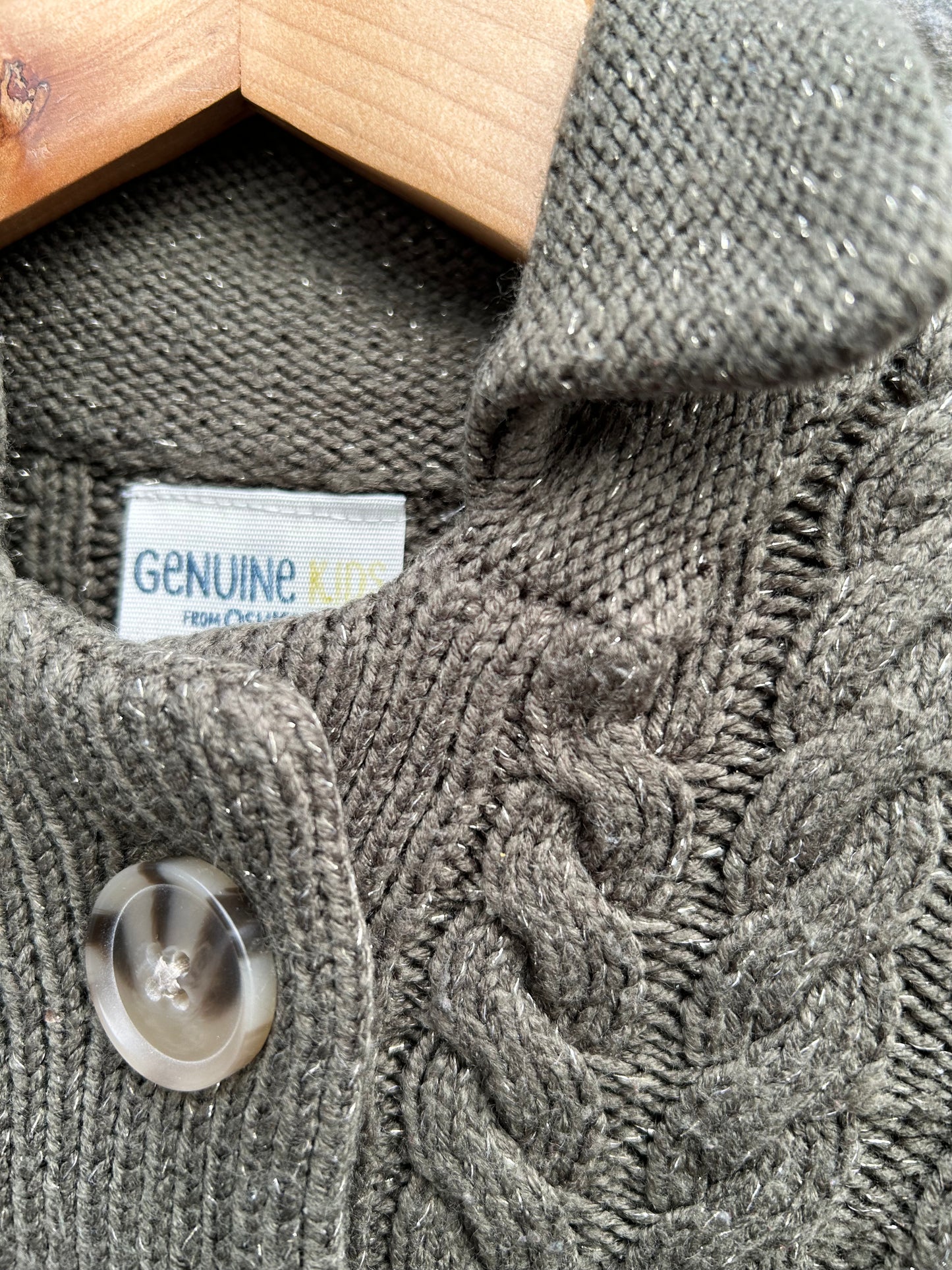 Khaki sparkly cardigan 9-12m (74-80cm)