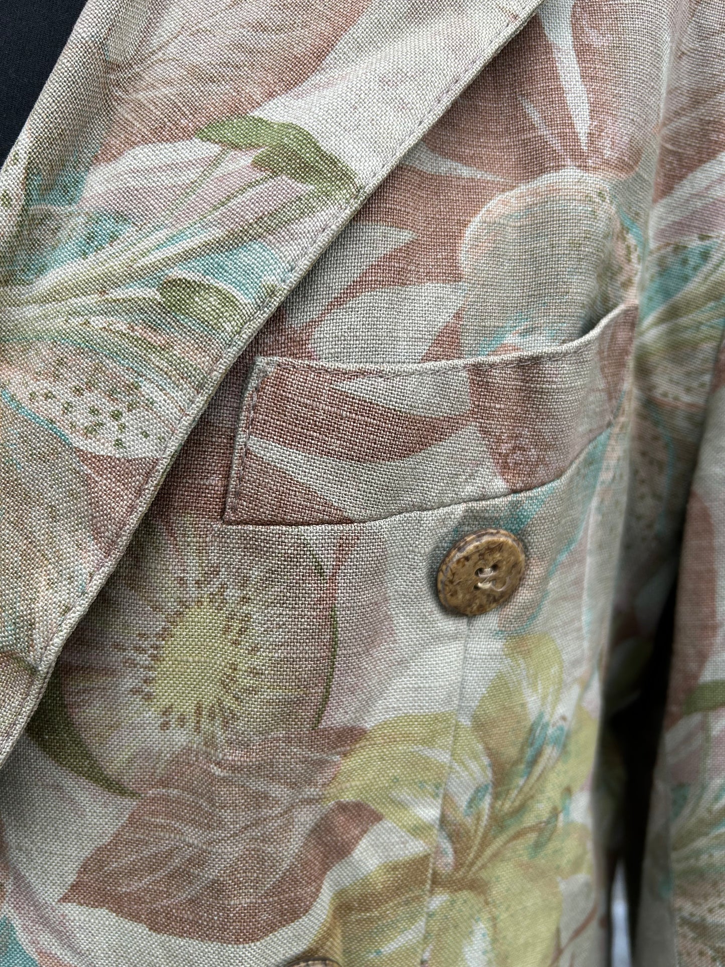 80s brown leaves jacket uk 12
