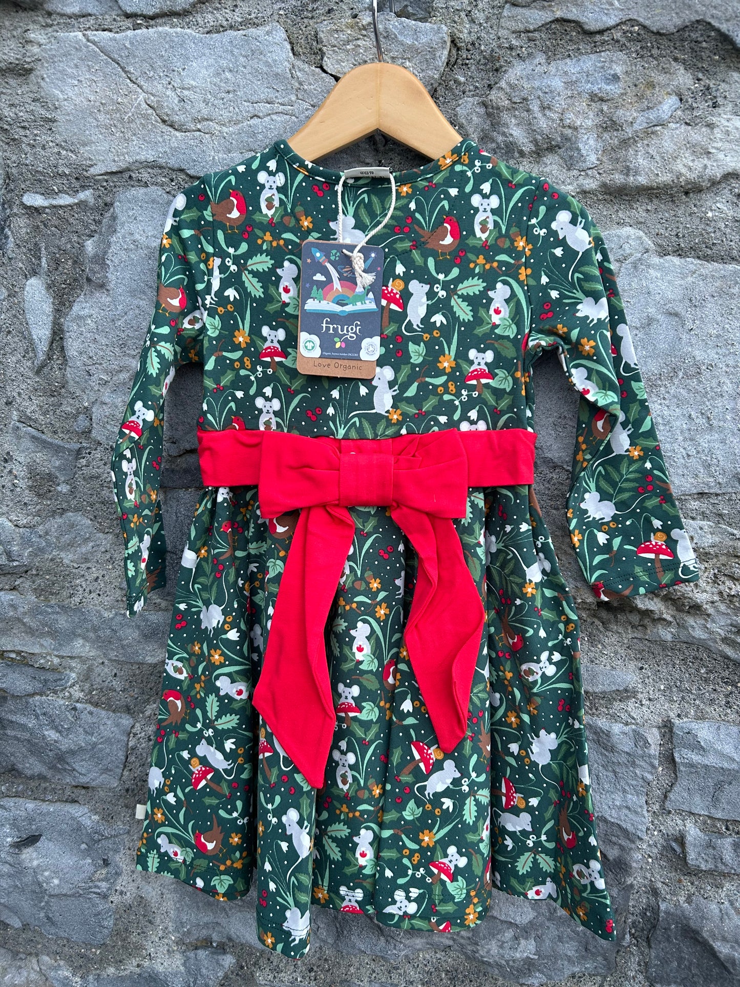 Festive woodlands green dress 18-24m (86-92cm)