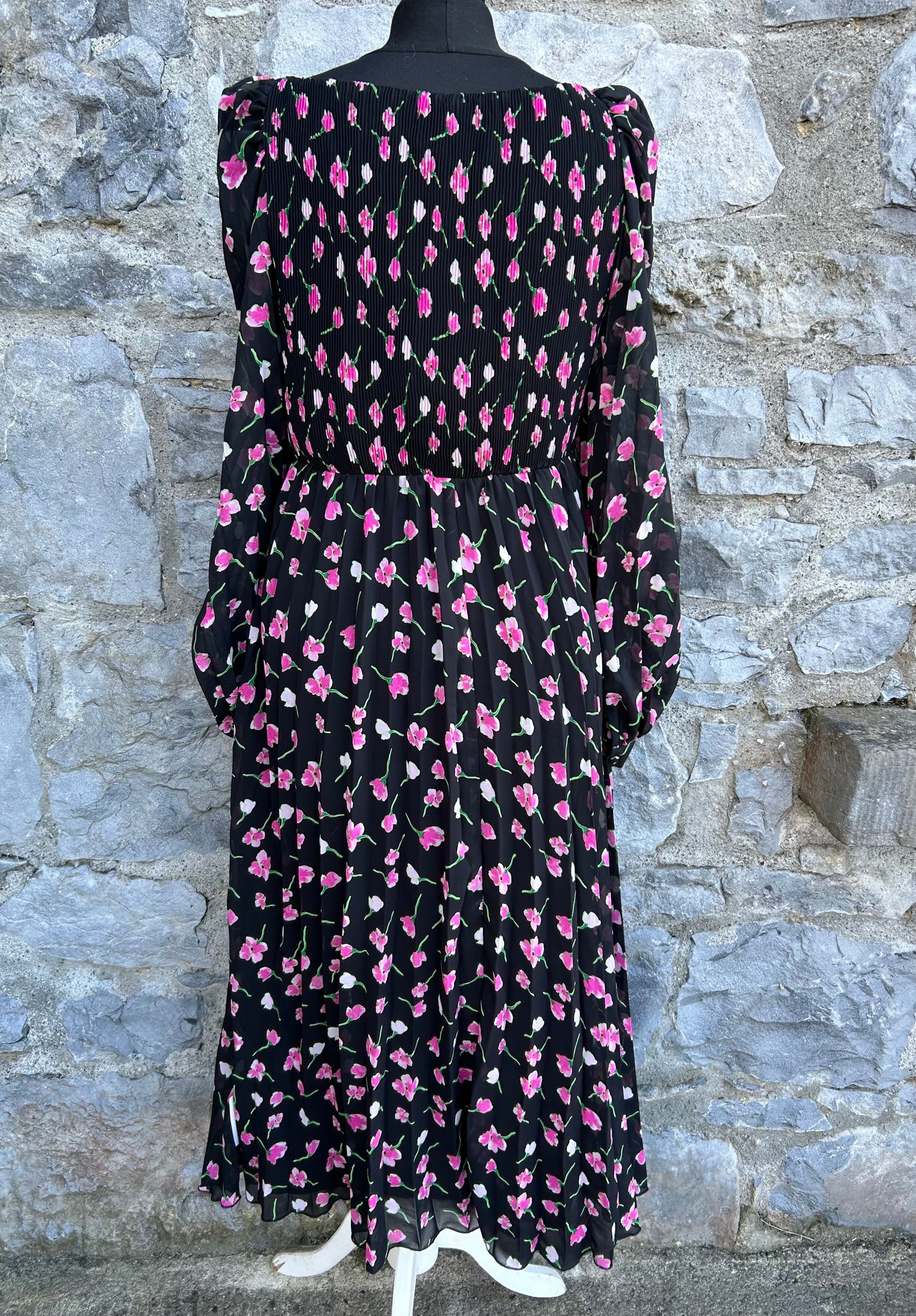 Maternity square neck pleated midi dress in floral print uk 8