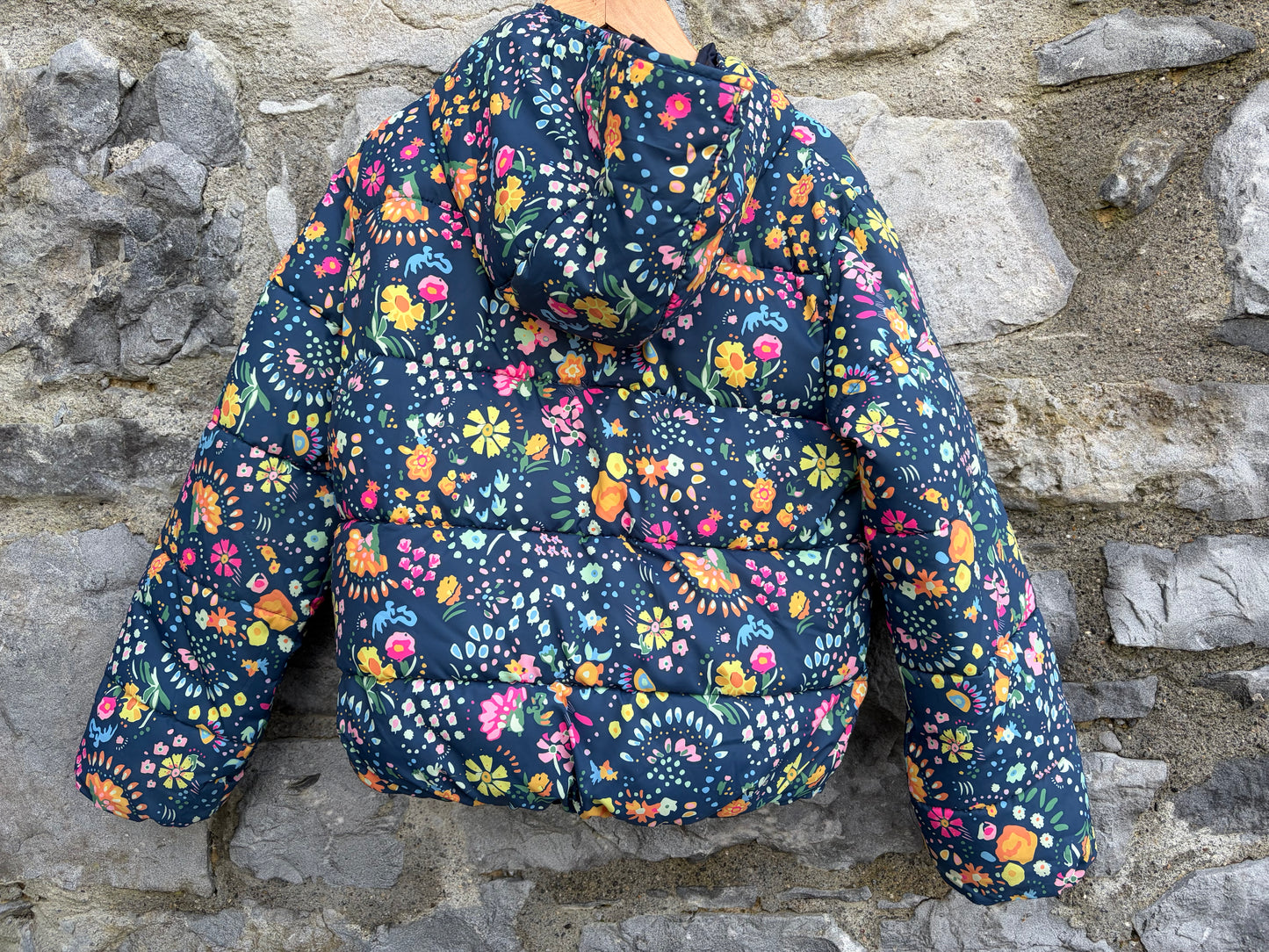 Blue floral puffy jacket 9-10y (134-140cm)