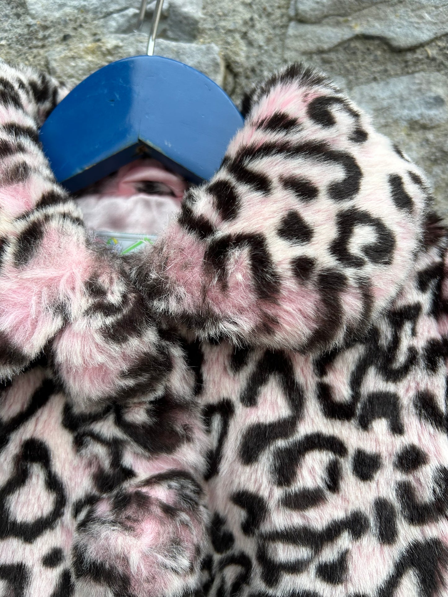 90s pink leopard print faux fur 6m (68cm)