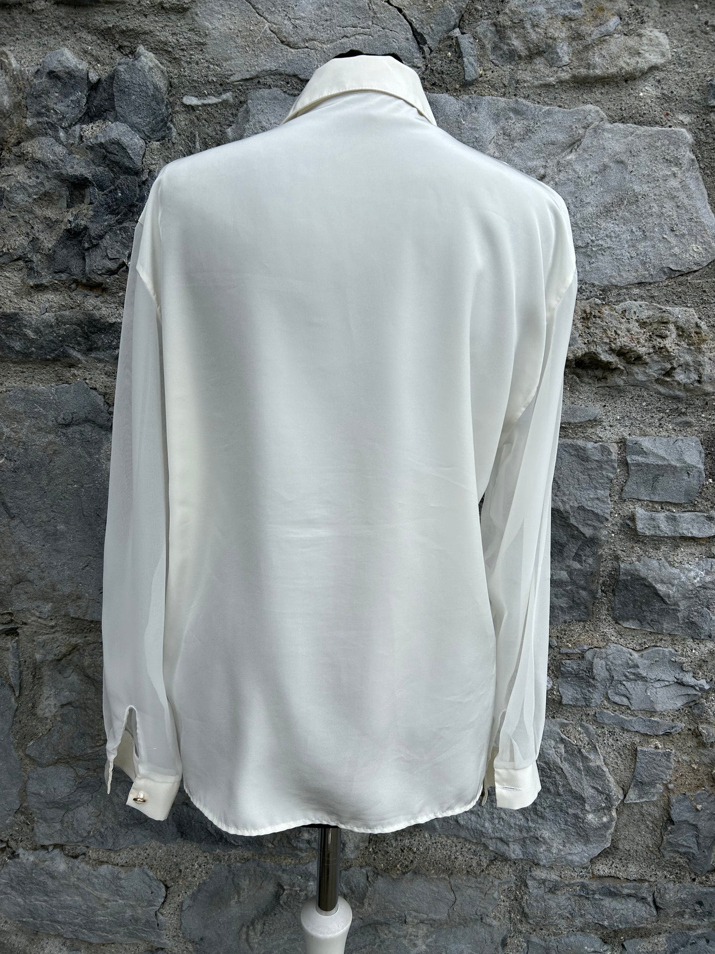 90s white ruffles blouse uk 10