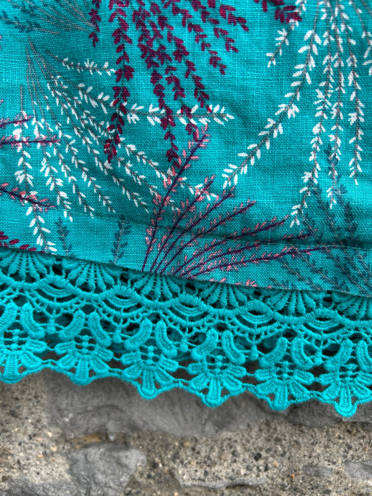 Teal plants skirt uk 16-18