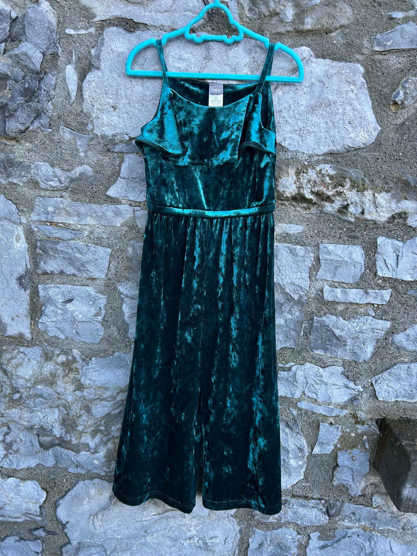 Petrol velvet jumpsuit 6y (116cm)