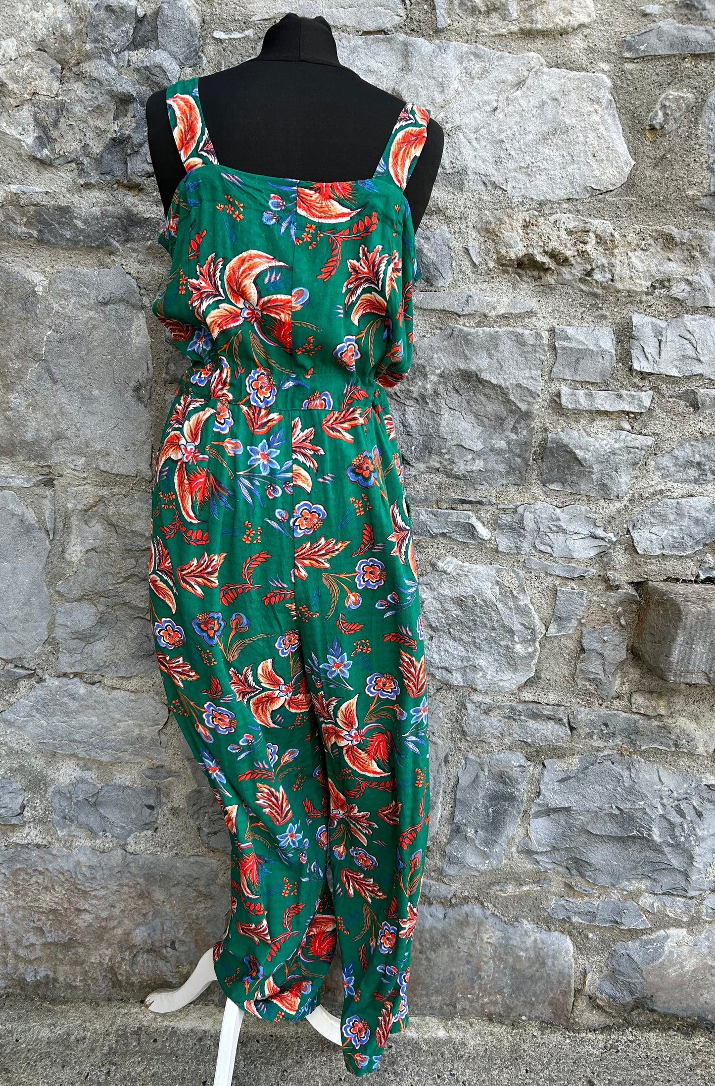 Floral green jumpsuit uk 12-14