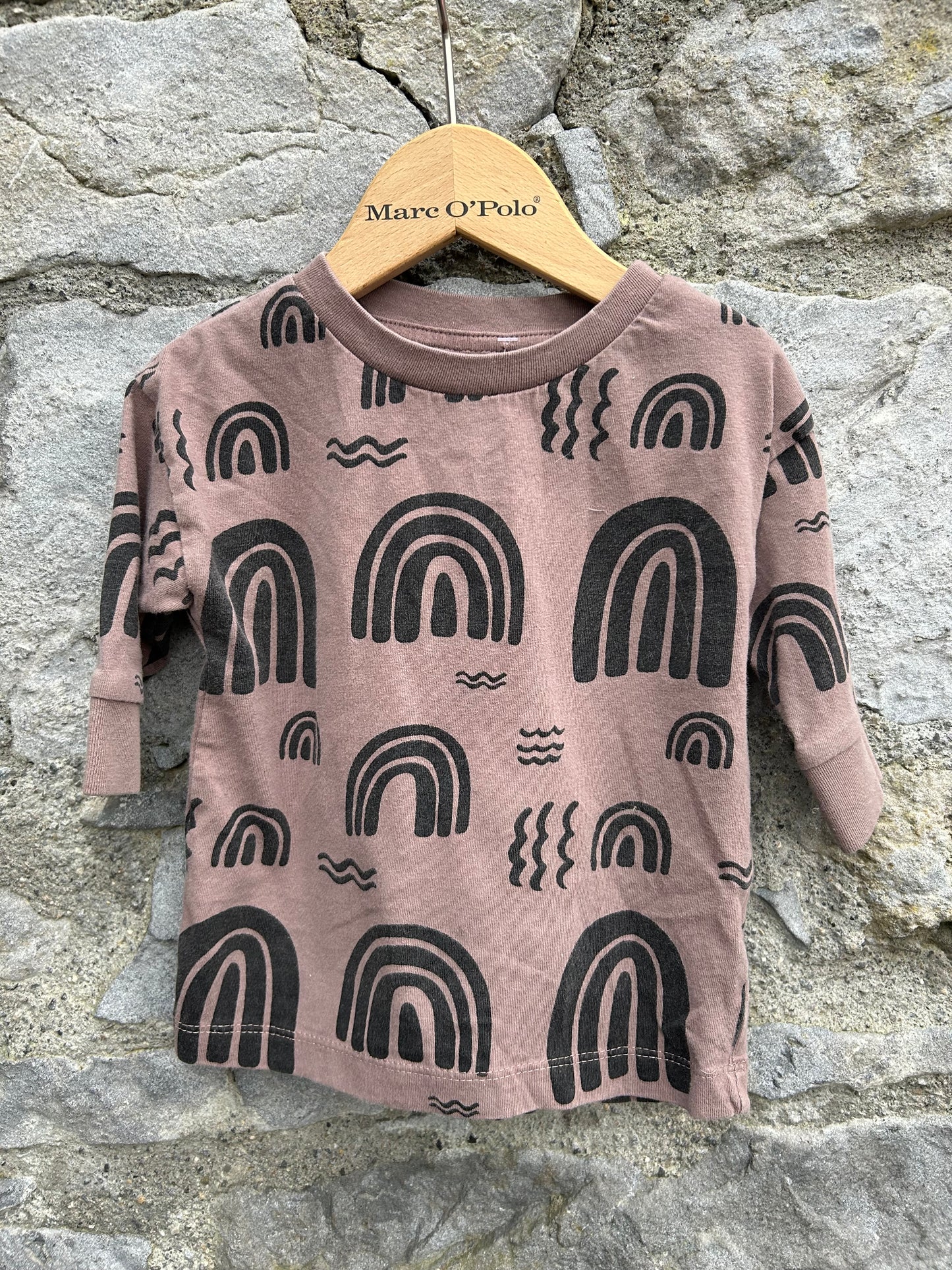 Rainbow brown top 3-6m (62-68cm)