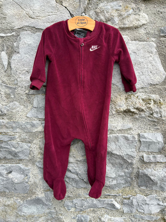 Maroon fleece onesie 6-9m (68-74cm)