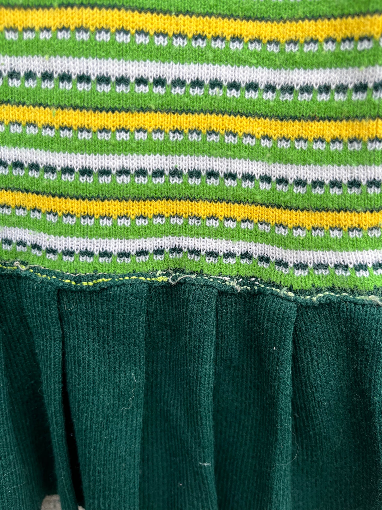80s green stripy tunic 3-4y (98-104cm)