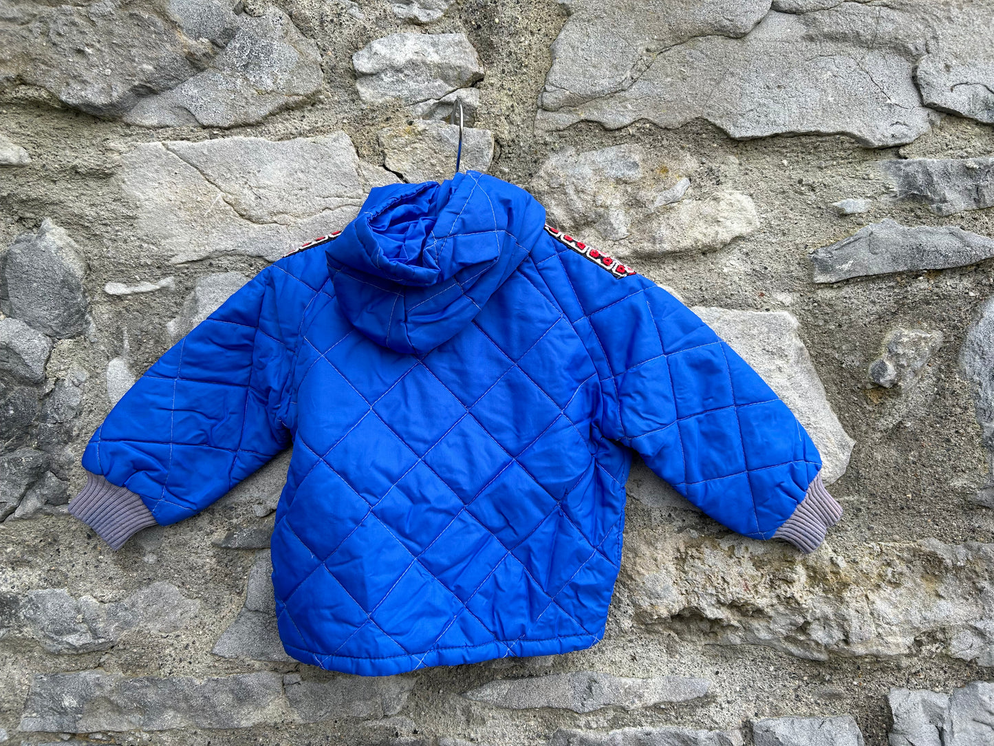 80s blue quilted jacket 6-9m (68-74cm)