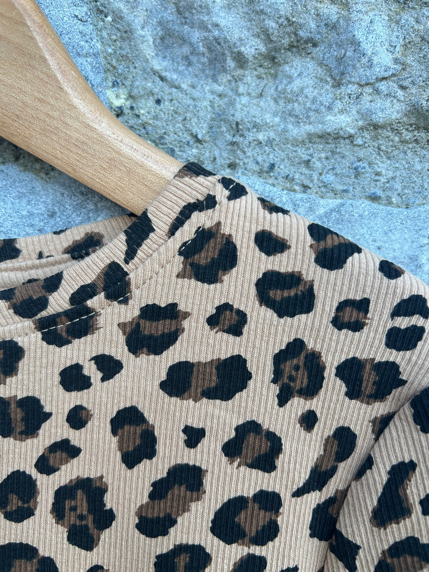 Leopard print ribbed top 8-9y (128-134cm)