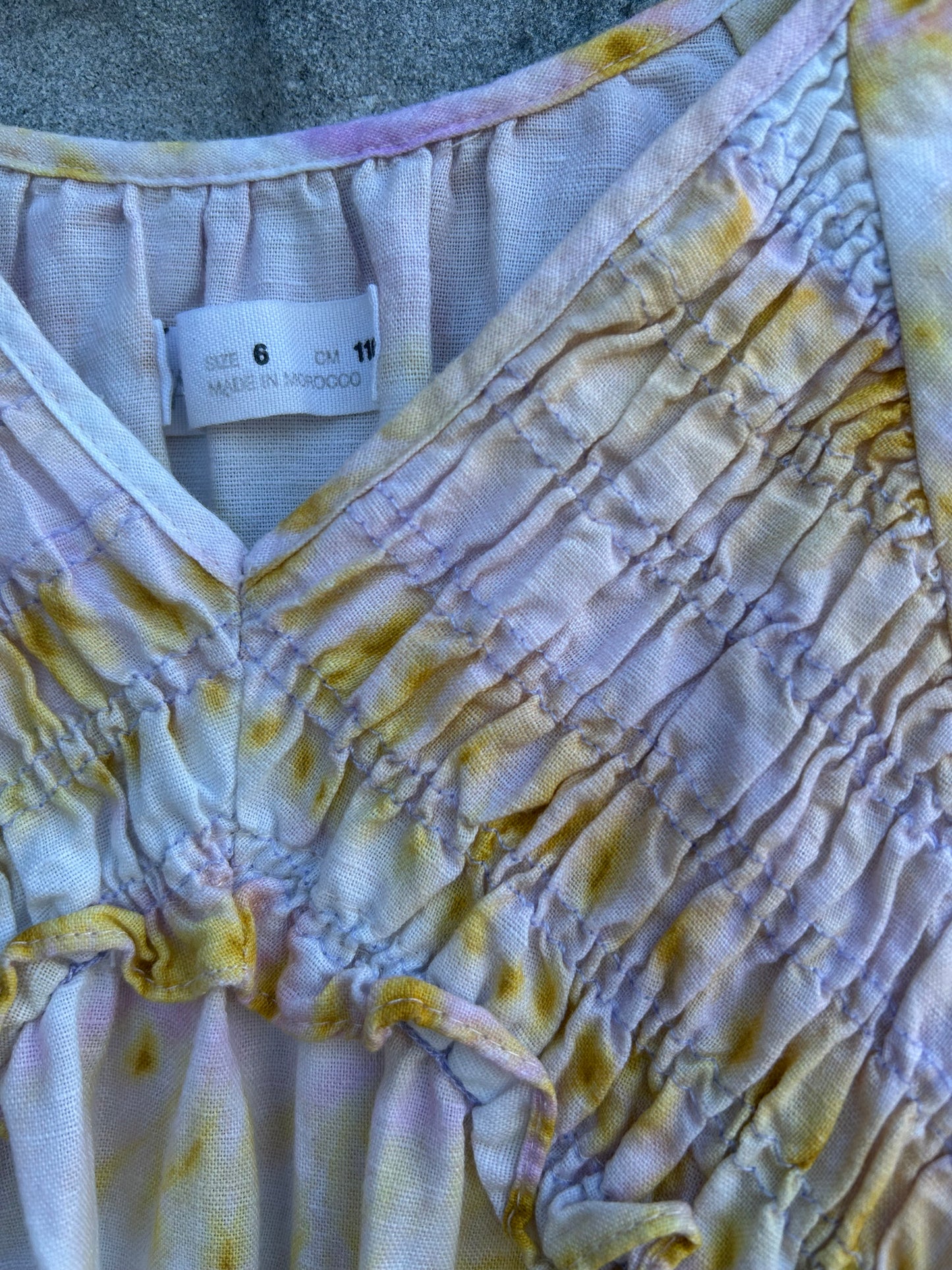 Pink tie dye linen dress 5-6y (110-116cm)
