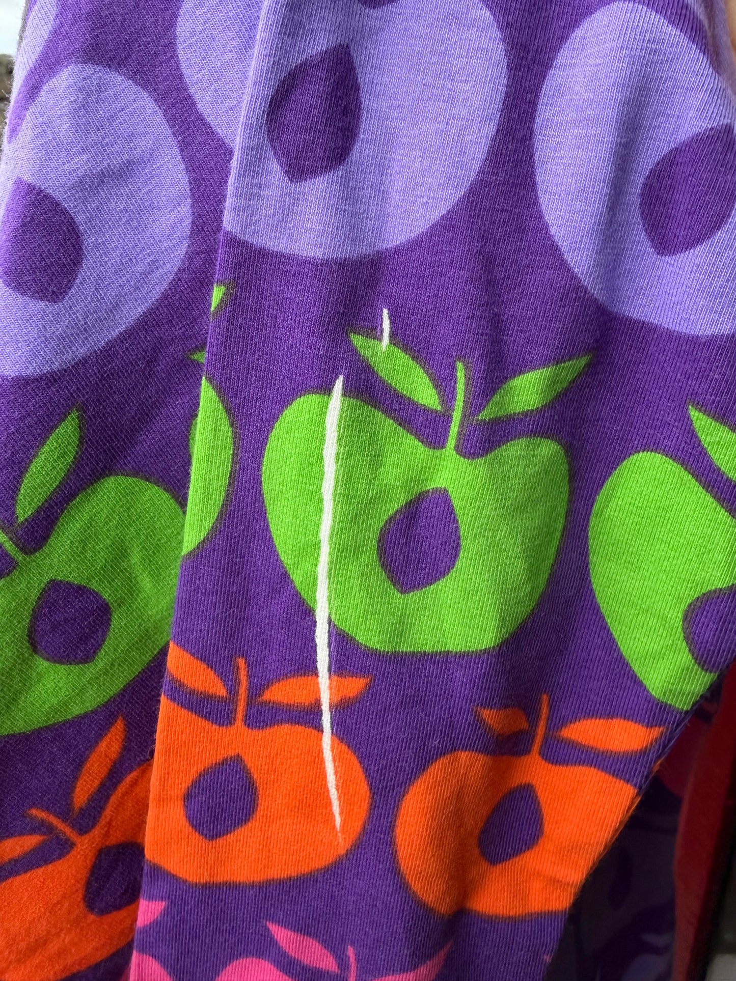 Colourful apples purple dress 2-3y (92-98cm)