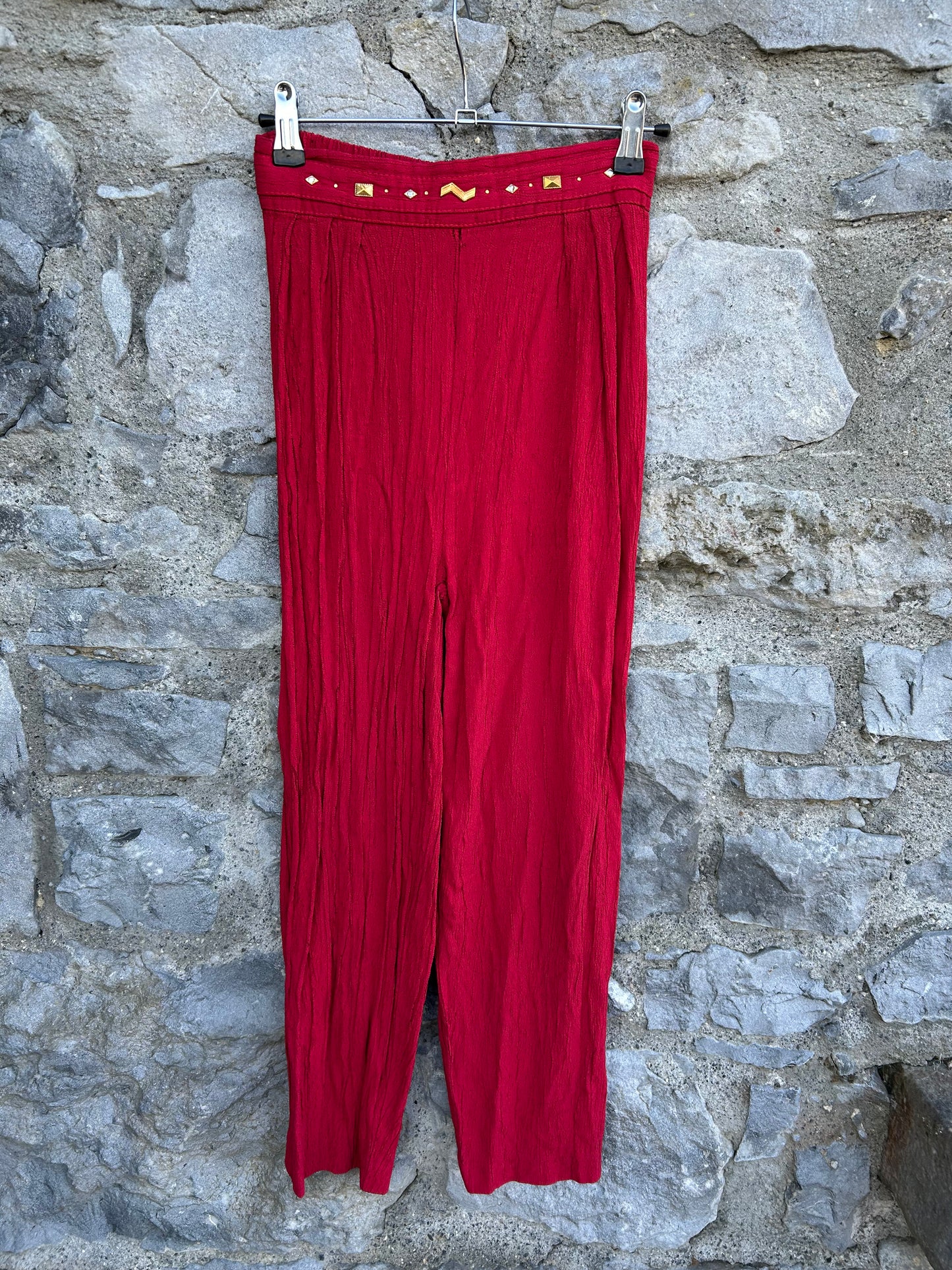 90s red wrinkled pants 11-12y (146-152cm)