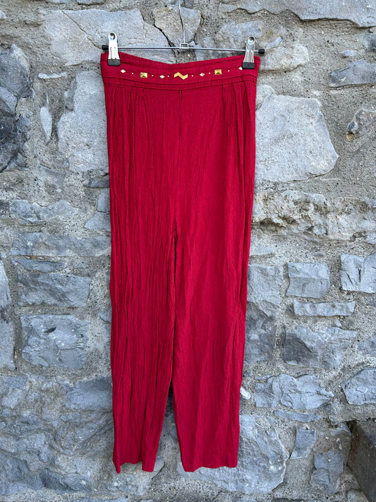 90s red wrinkled pants 11-12y (146-152cm)