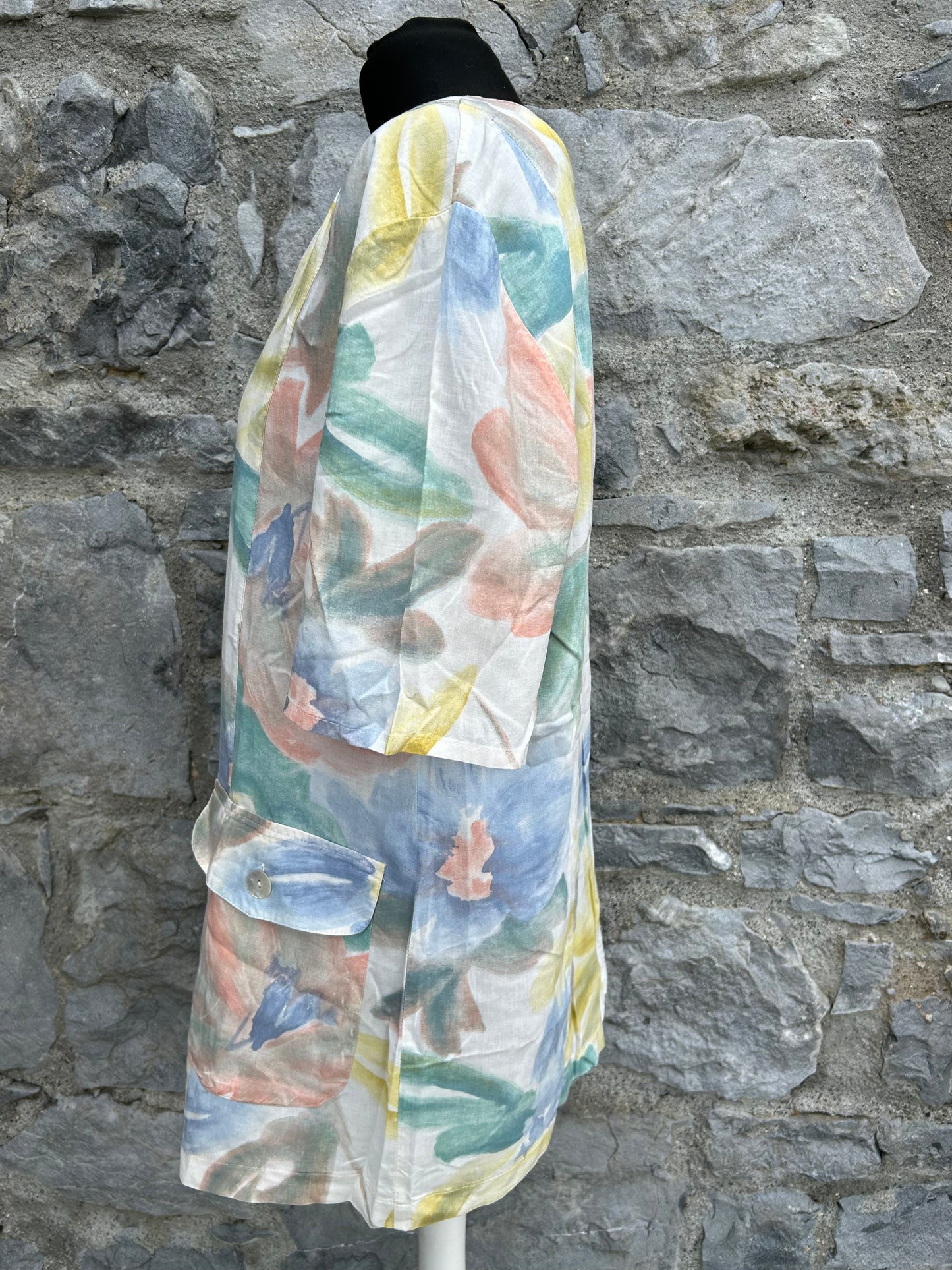 80s pastel floral top uk 12-14