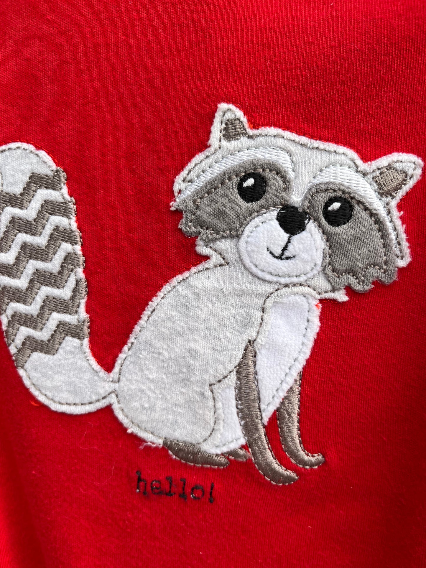 Raccoon red onesie 3-6m (62-68cm)
