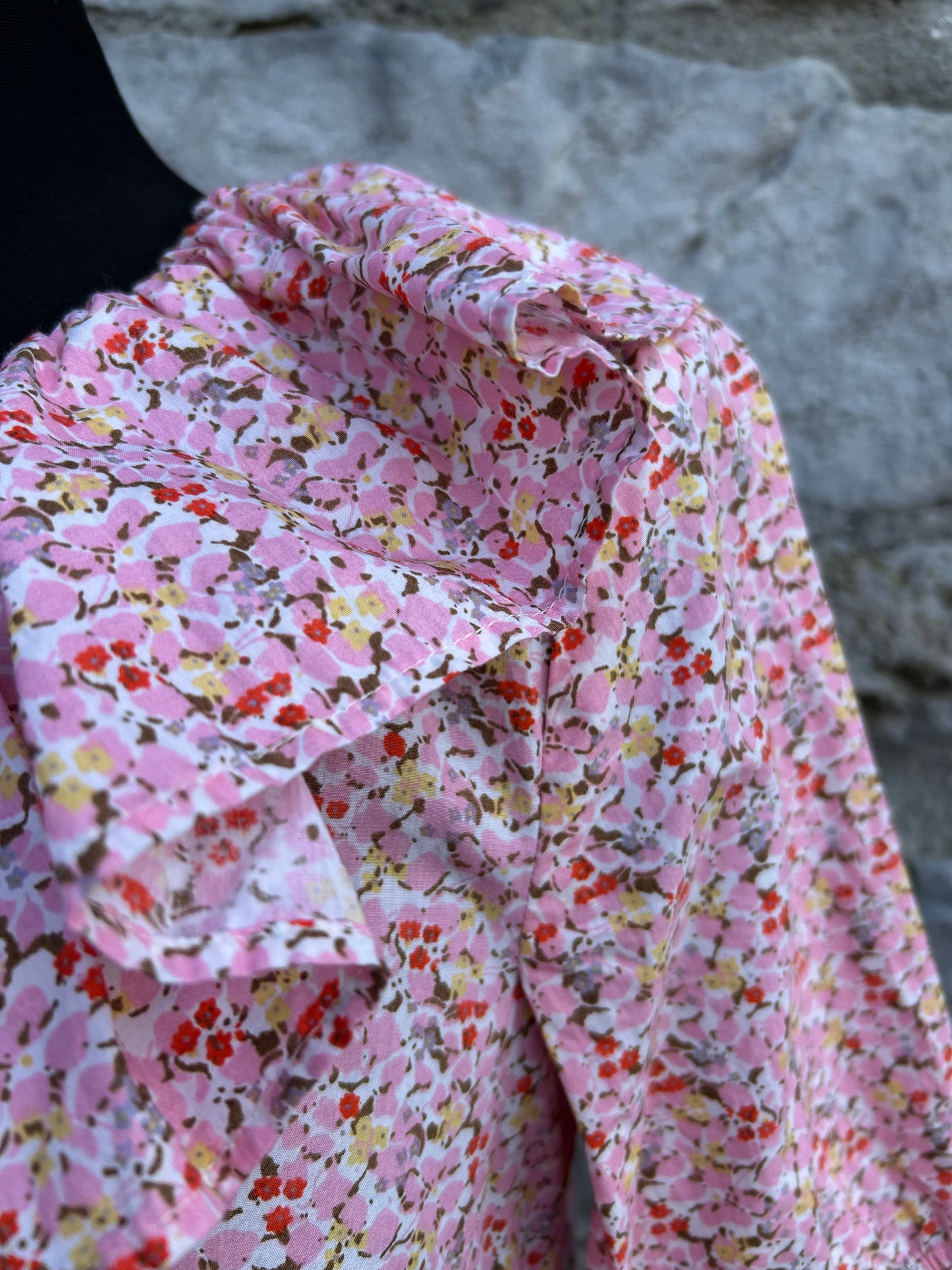 Pink floral ruffle dress uk 10