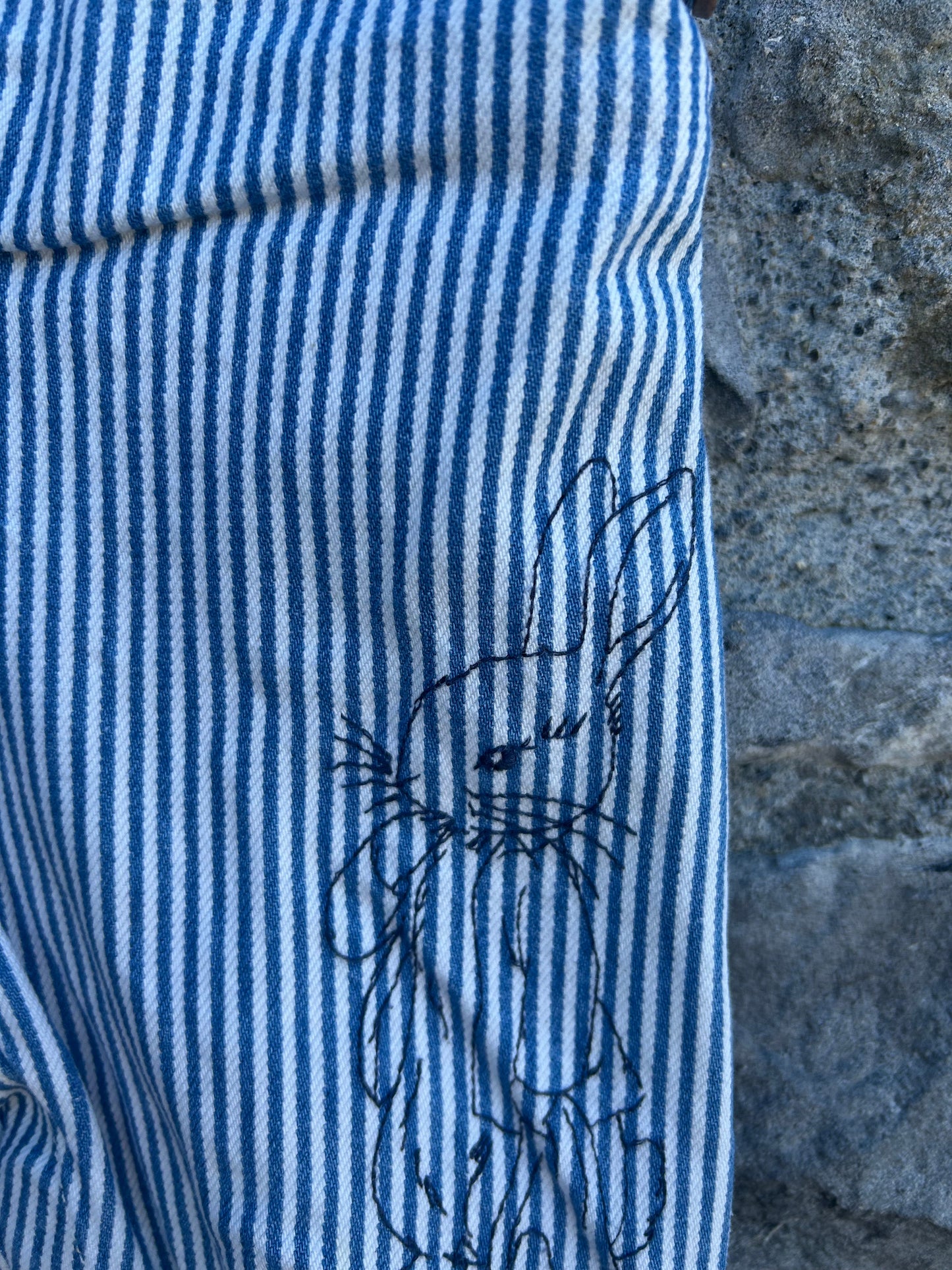 Peter Rabbit stripy dungarees 18-24m (86-92cm)