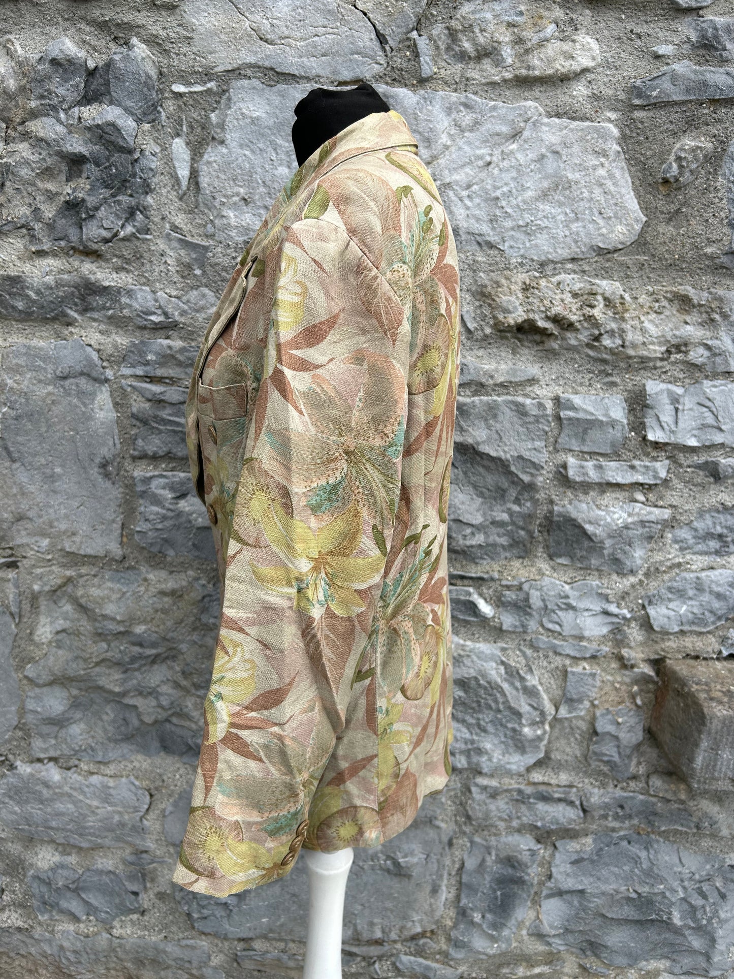 80s brown leaves jacket uk 12