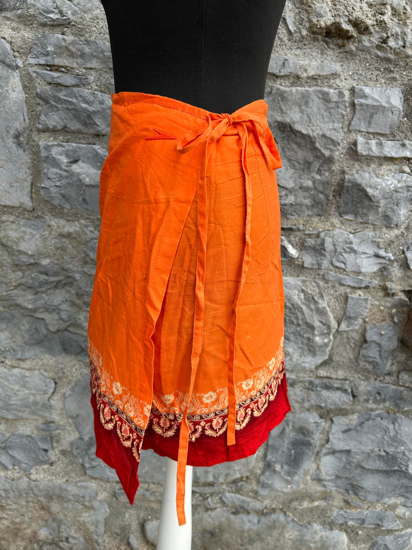 Y2K orange wrap skirt uk 10-12