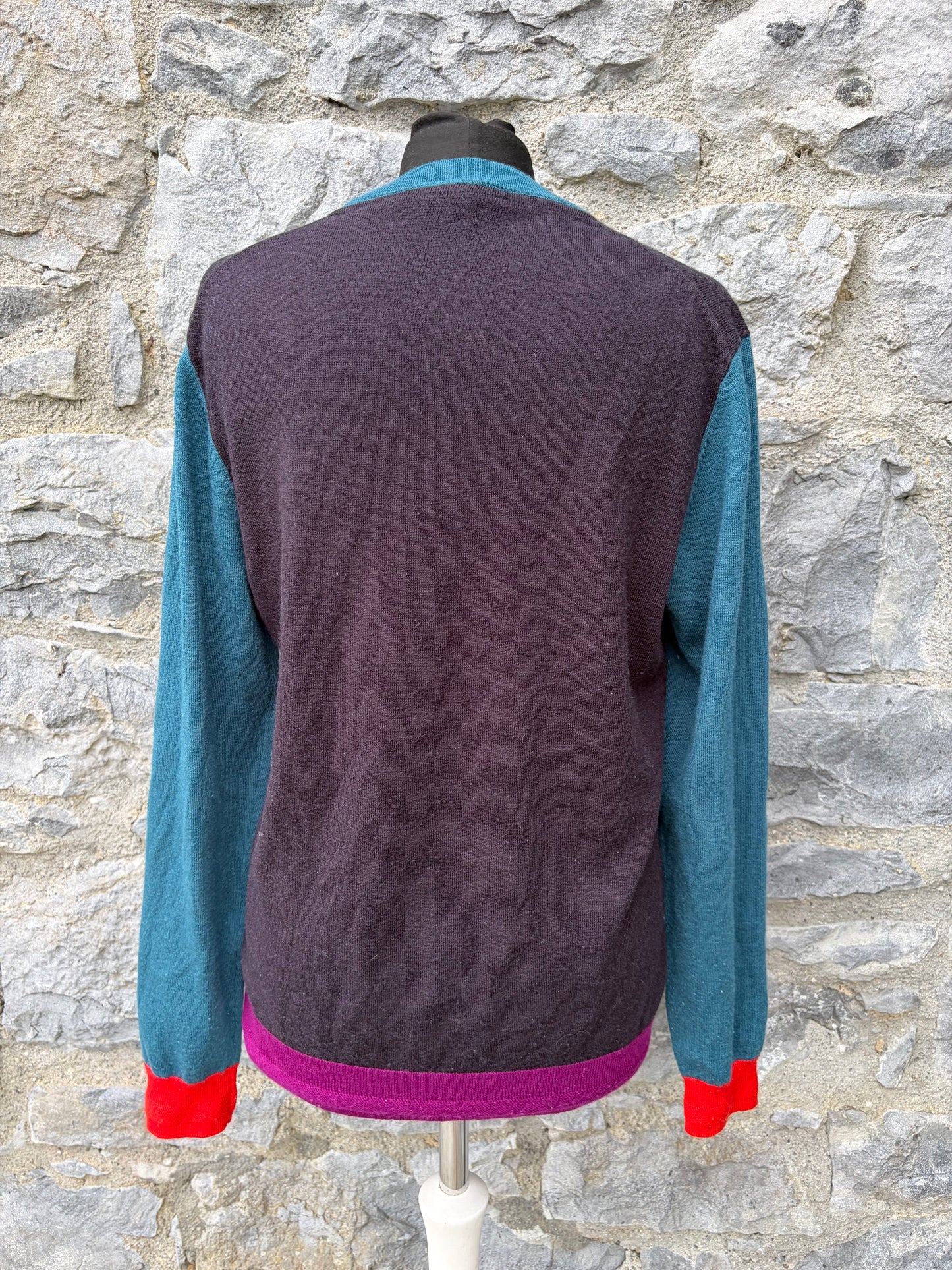 Charcoal color block jumper Small