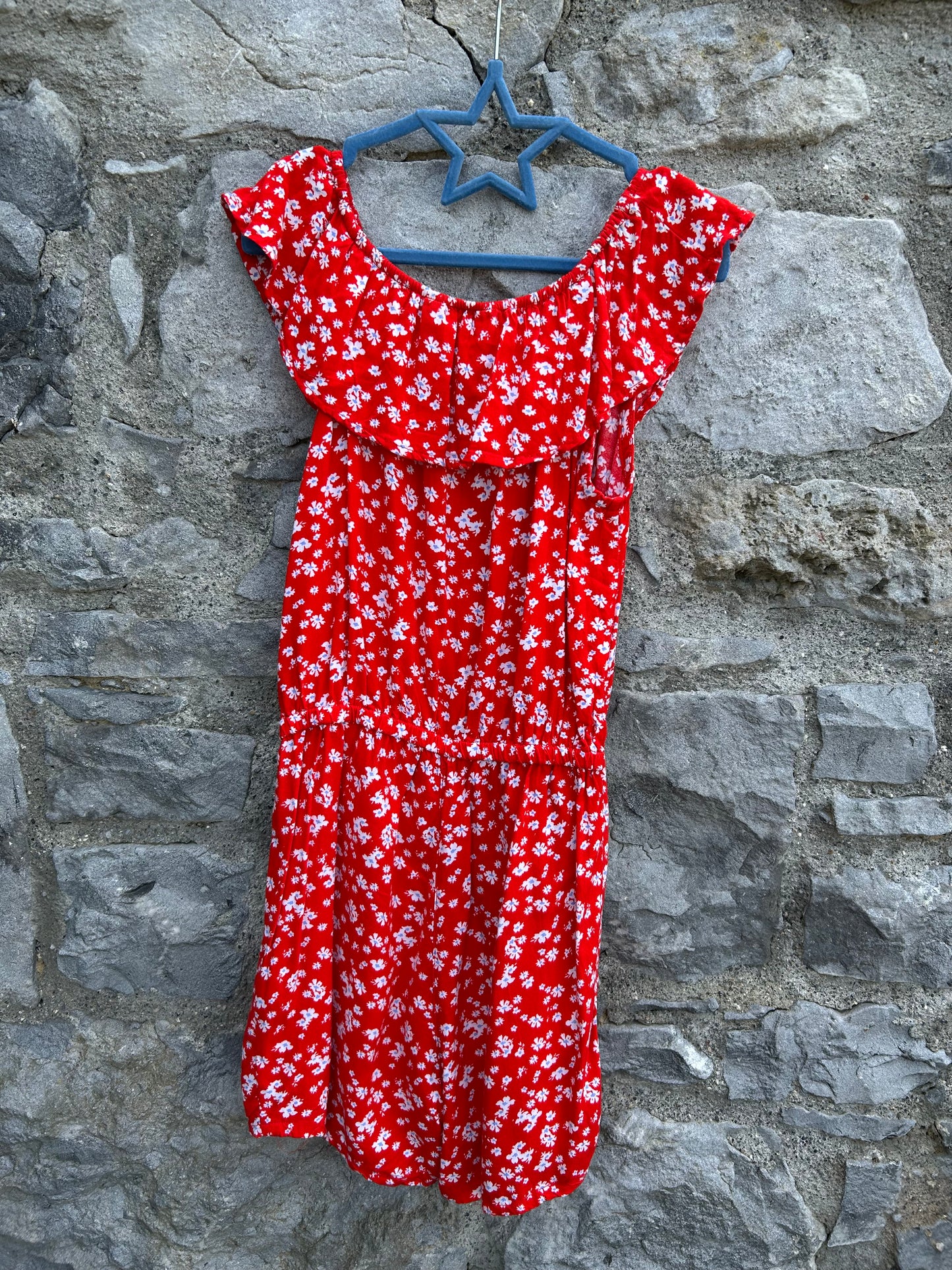 Red floral jumpsuit 9-10y (134-140cm)