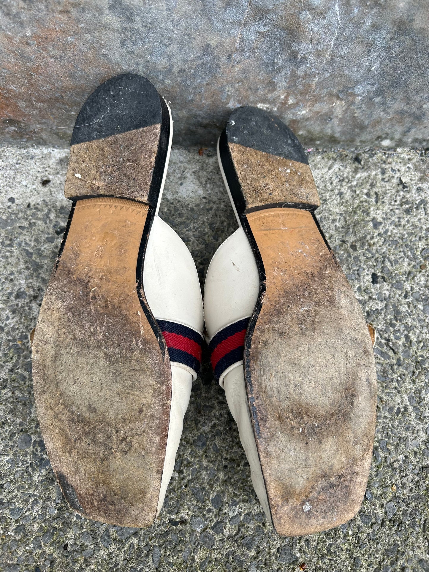 Off white Leather mules uk 6 (eu 39)