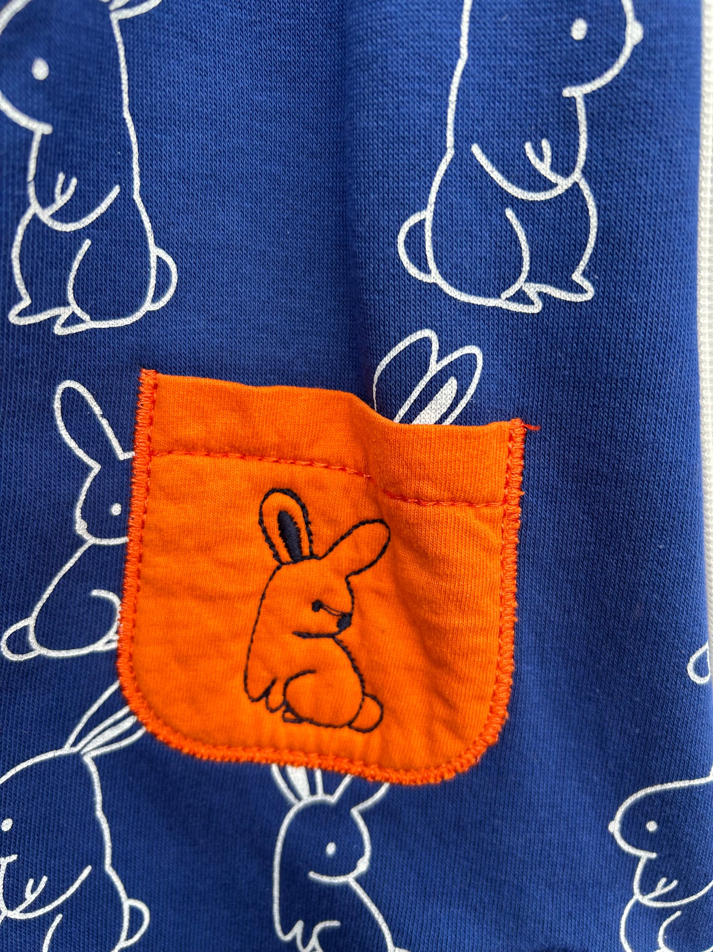 Blue bunnies hooded onesie 9m (74cm)