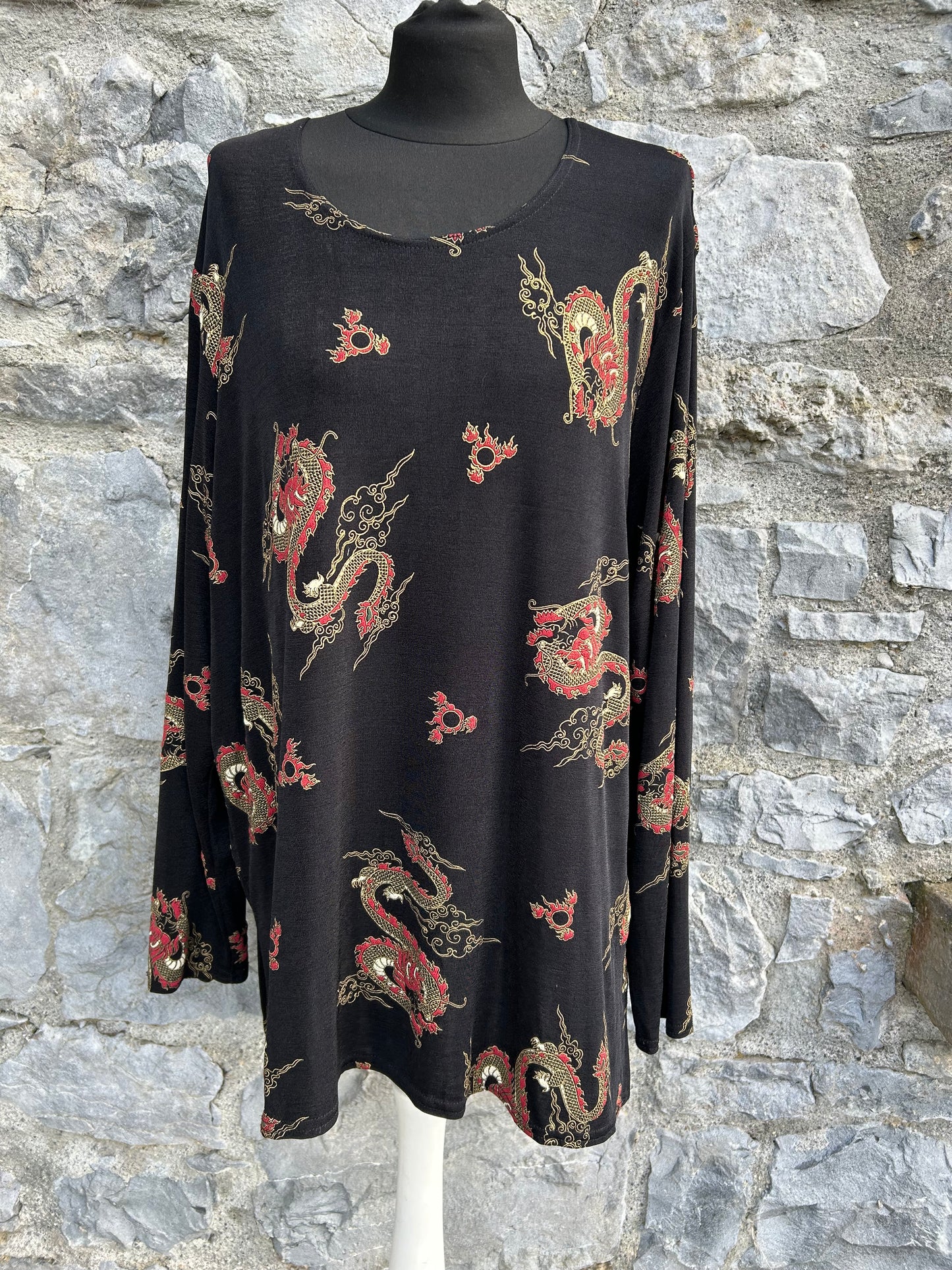 Y2K dragons black top uk 18-20