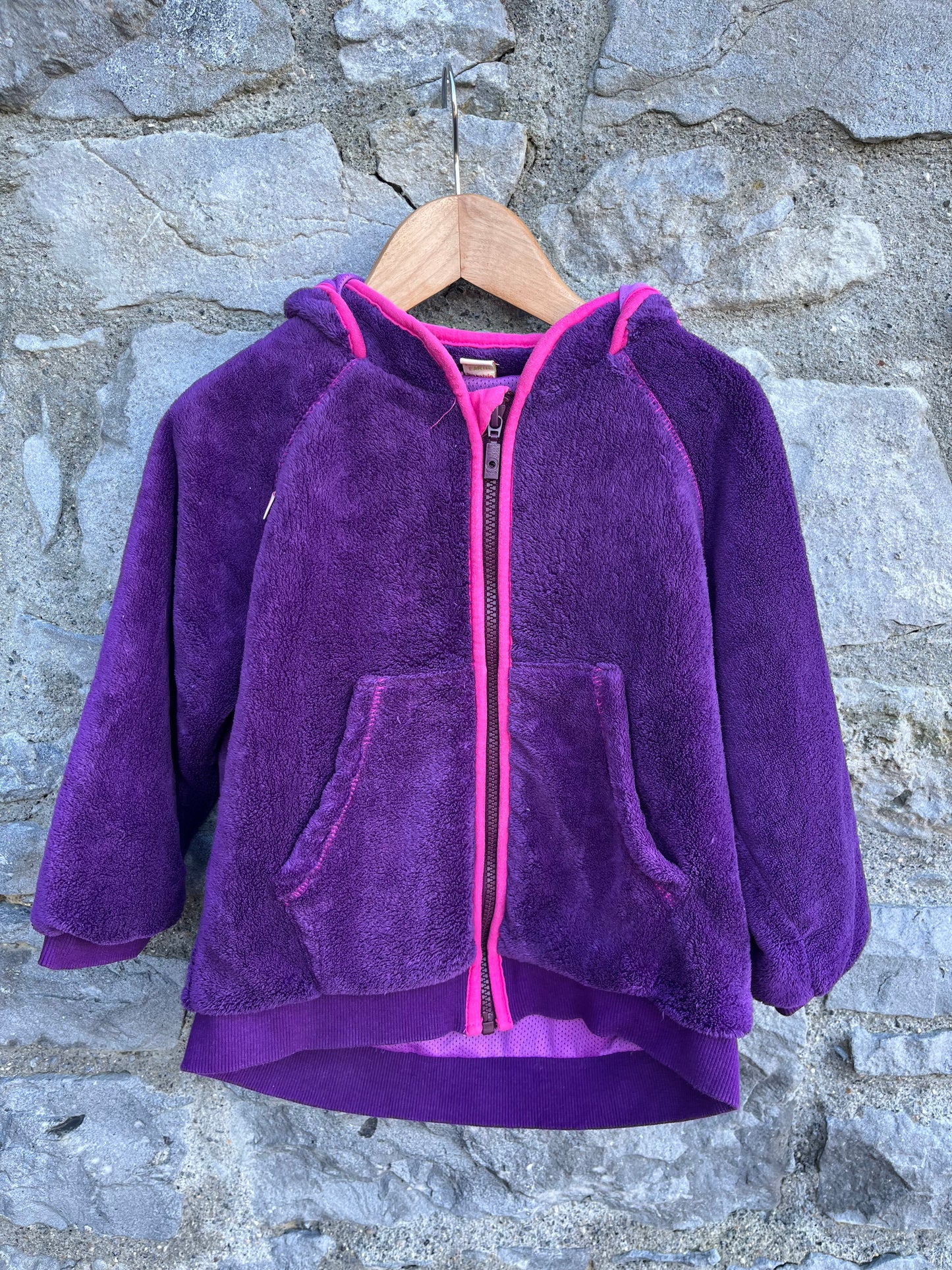 Purple hooded fleece 4y (104cm)