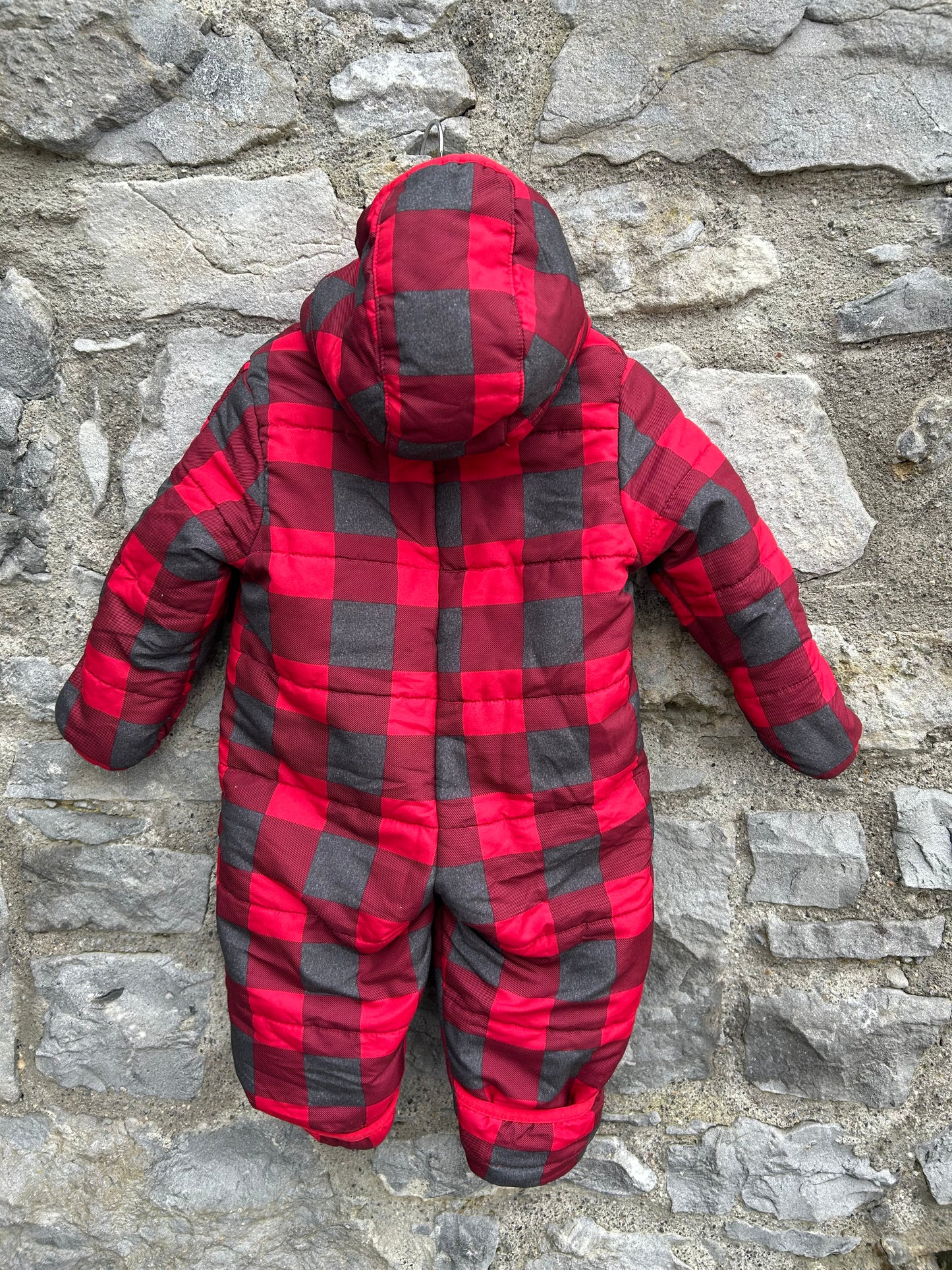 Red check winter suit 9-12m (74-80cm)