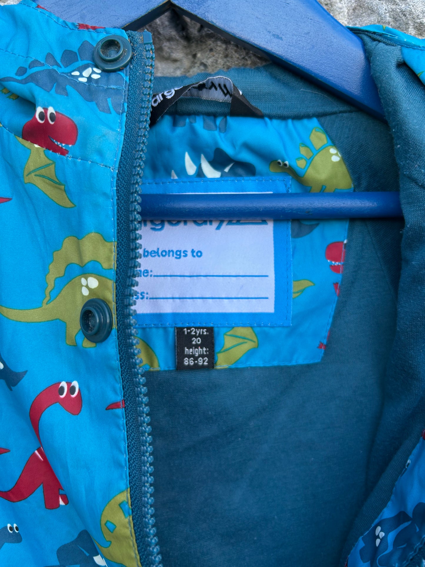 Dinosaurs blue jacket 18-24m (86-92cm)