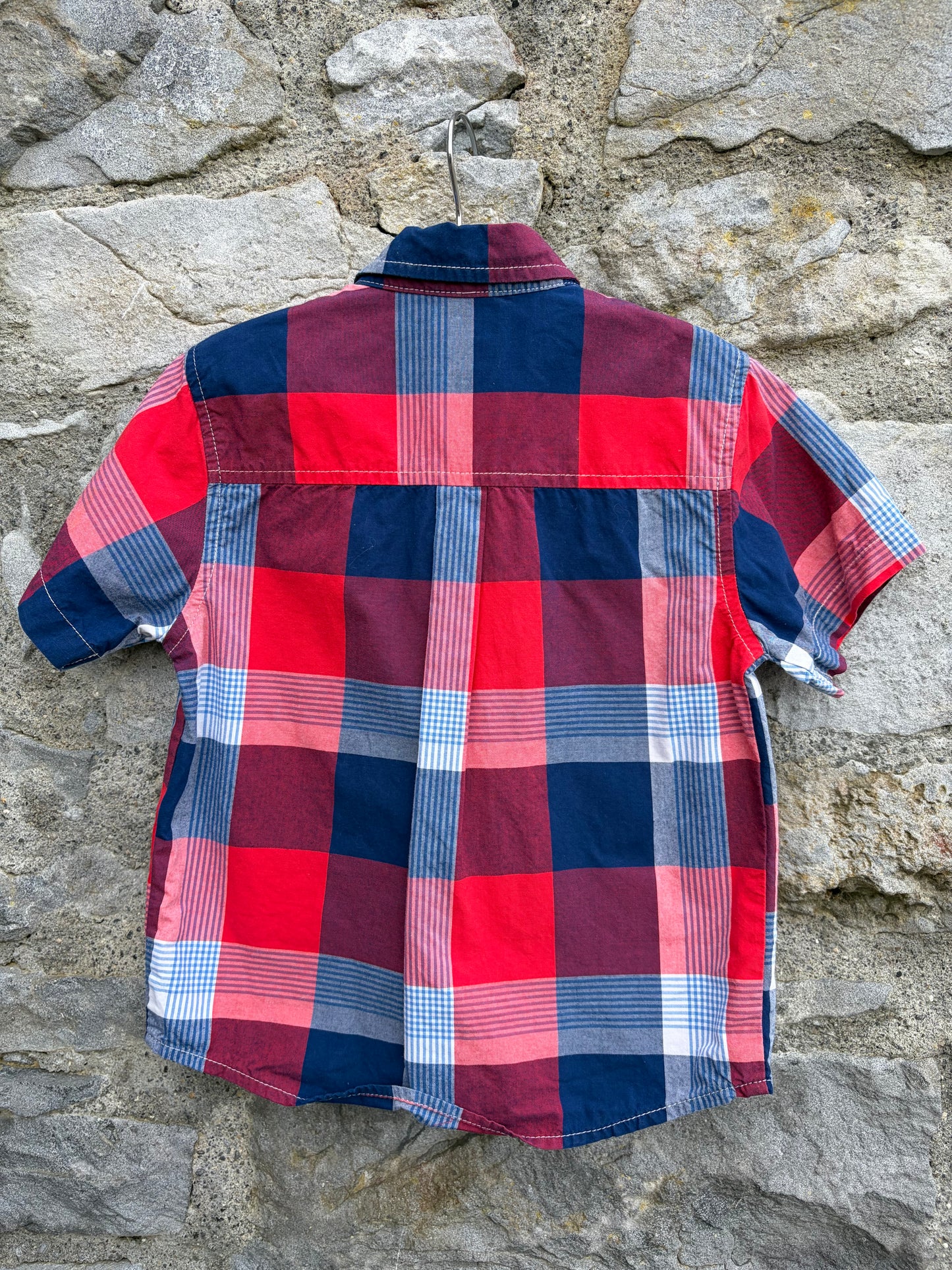 Red&navy check shirt 3y (98cm)