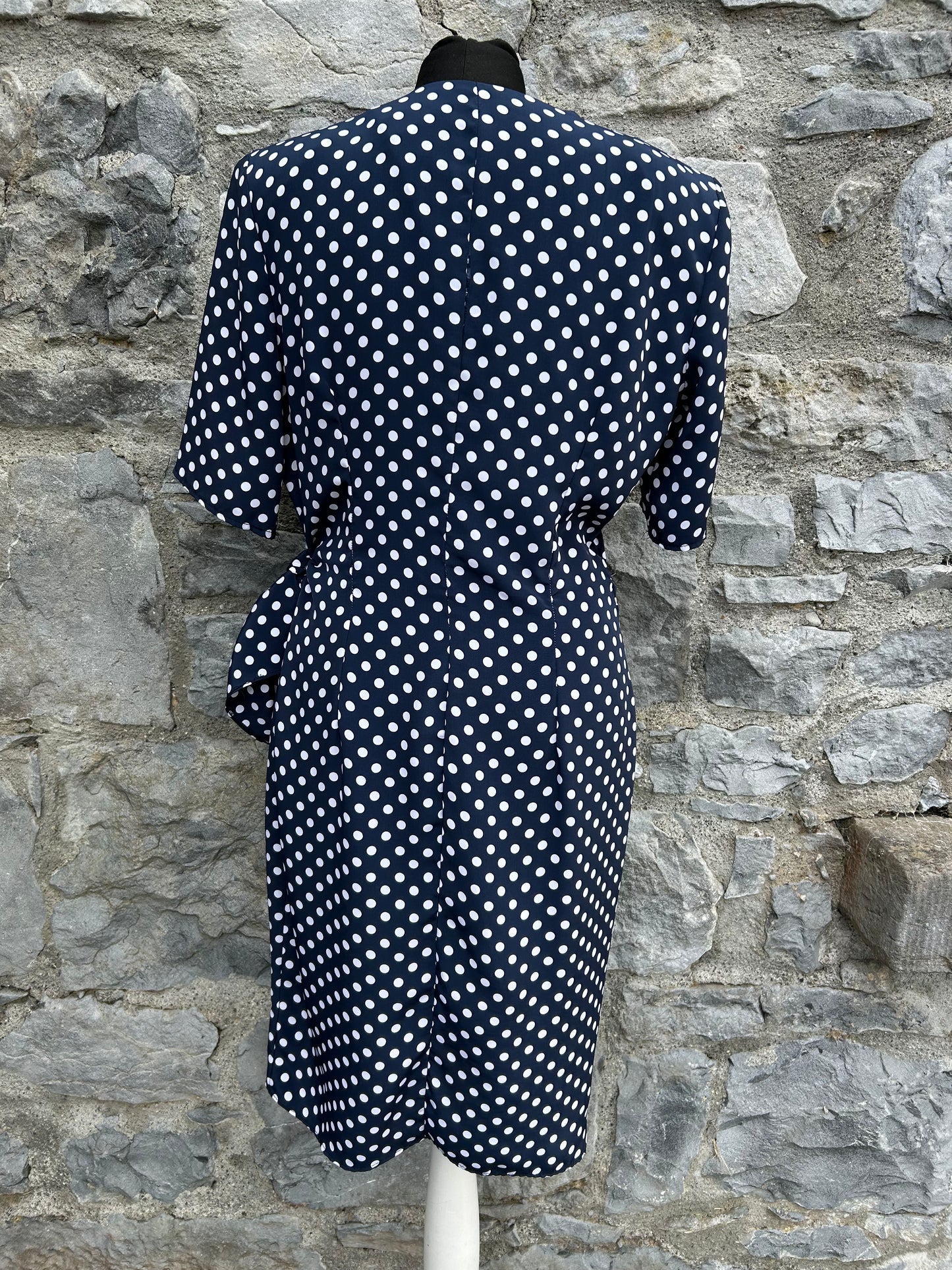80s polka dots navy dress uk 12
