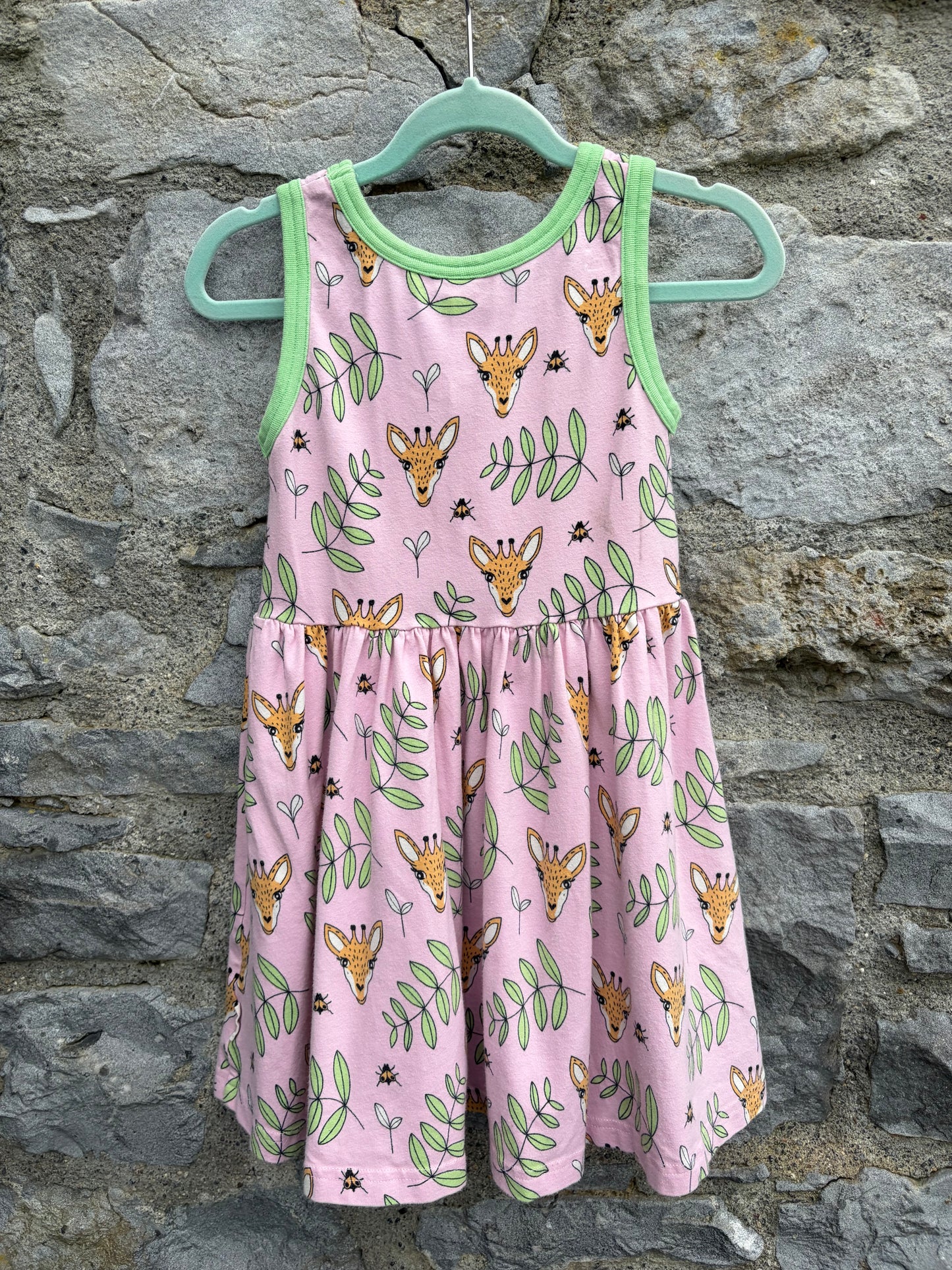 Giraffe pink dress 3-4y (98-104cm)