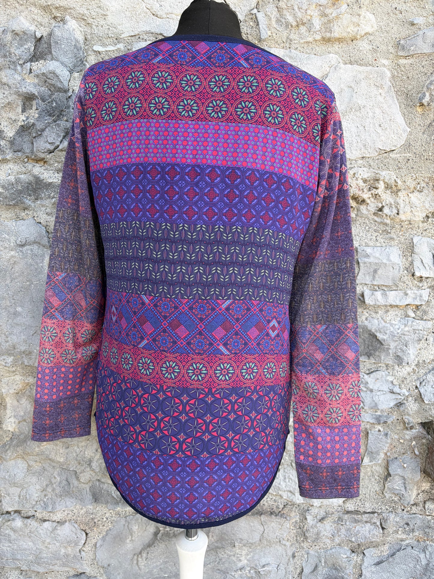 Purple patterned mesh tunic uk 8-10