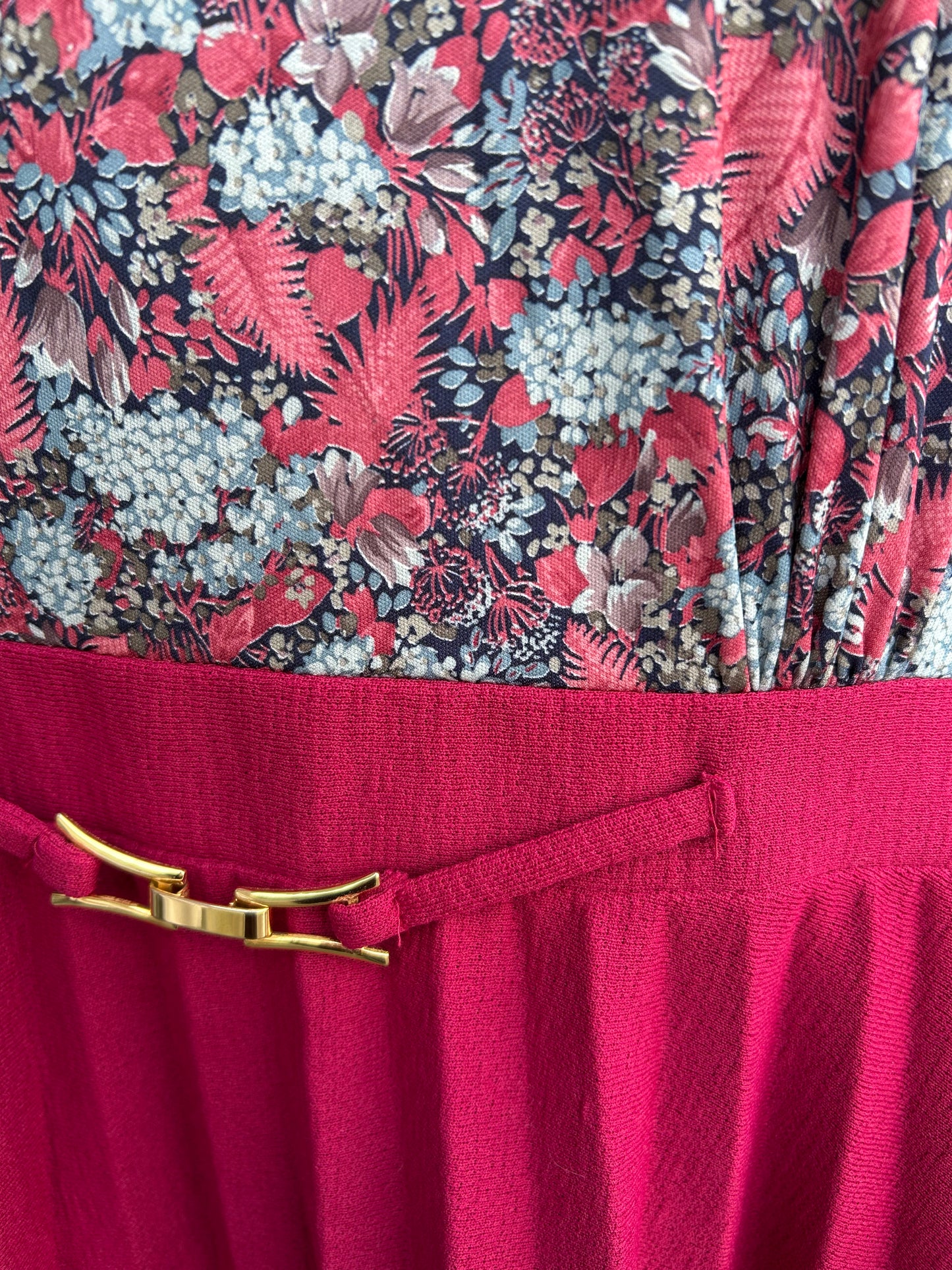 80s pink flowers&leaves dress uk 14