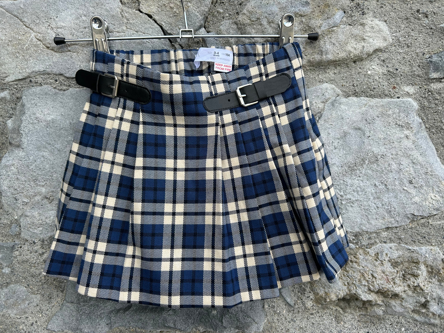 Blue check skort 3-4y (98-104cm)