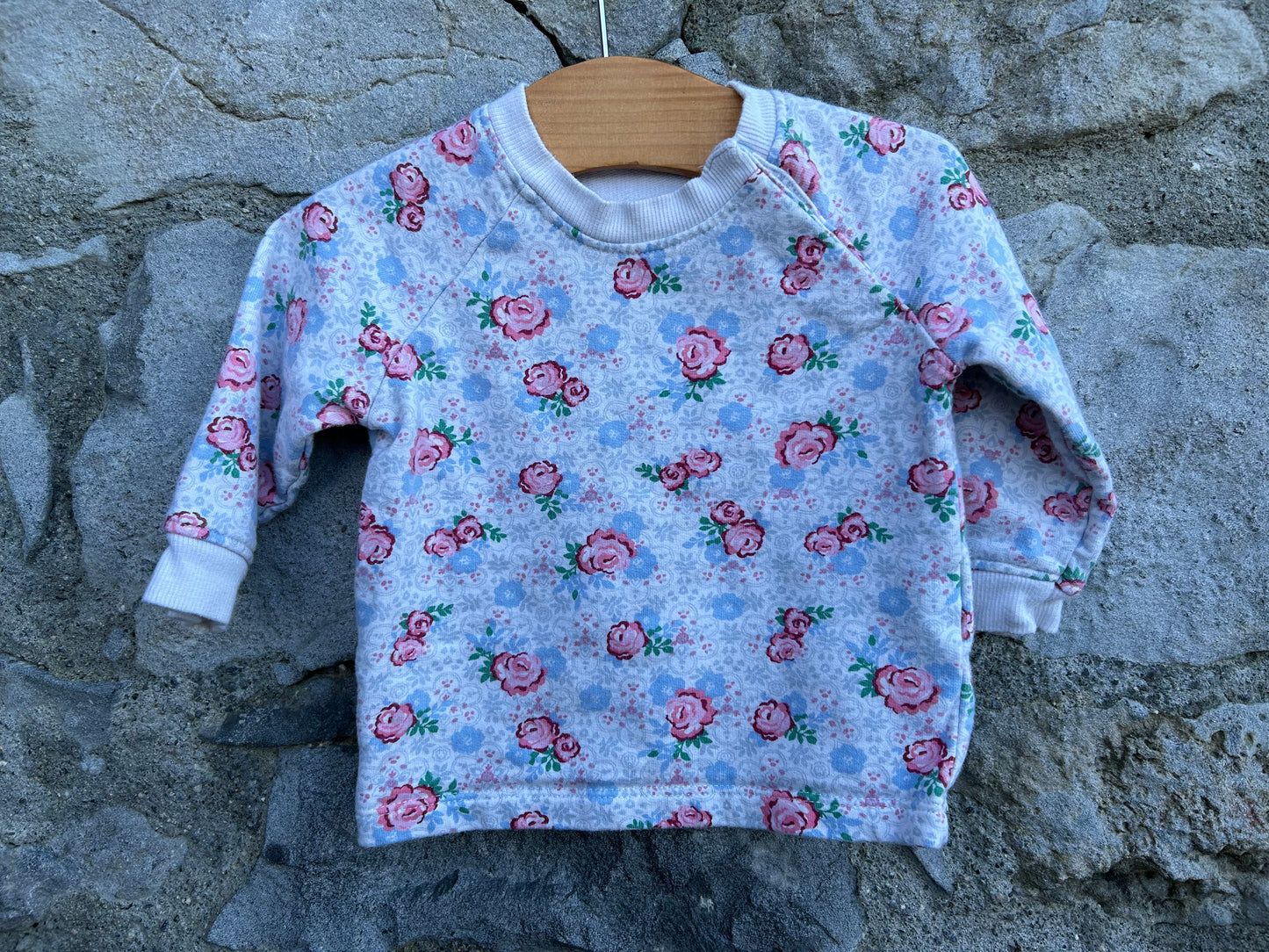 Pink roses sweatshirt 0-3m (56-62cm)
