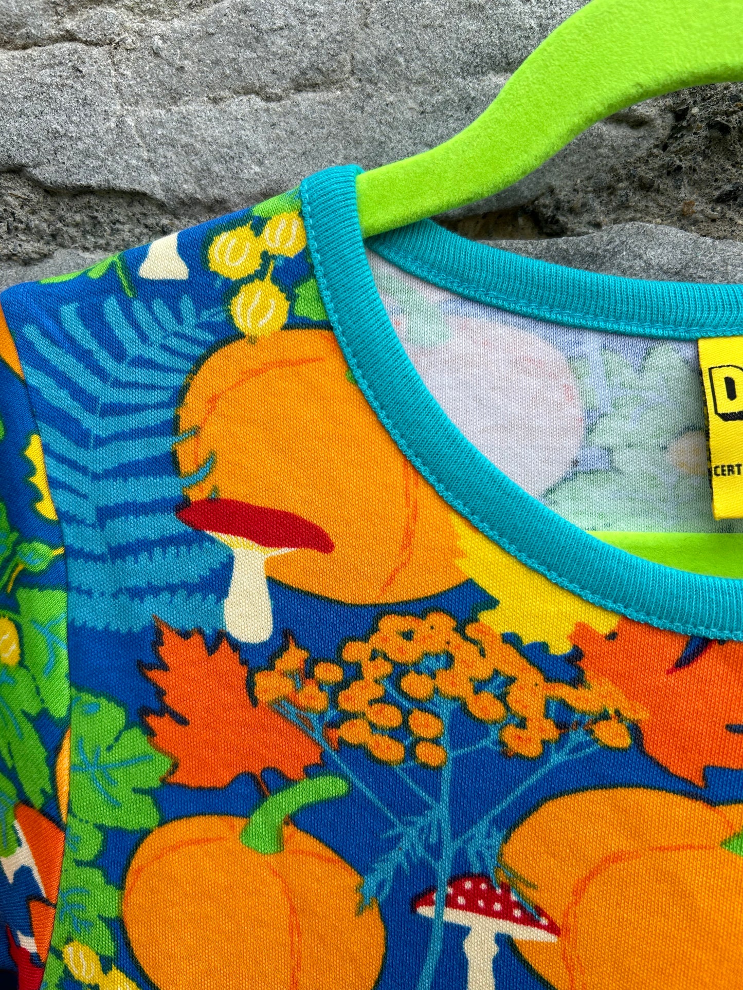 Autumn print blue dress 7-8y (122-128cm)