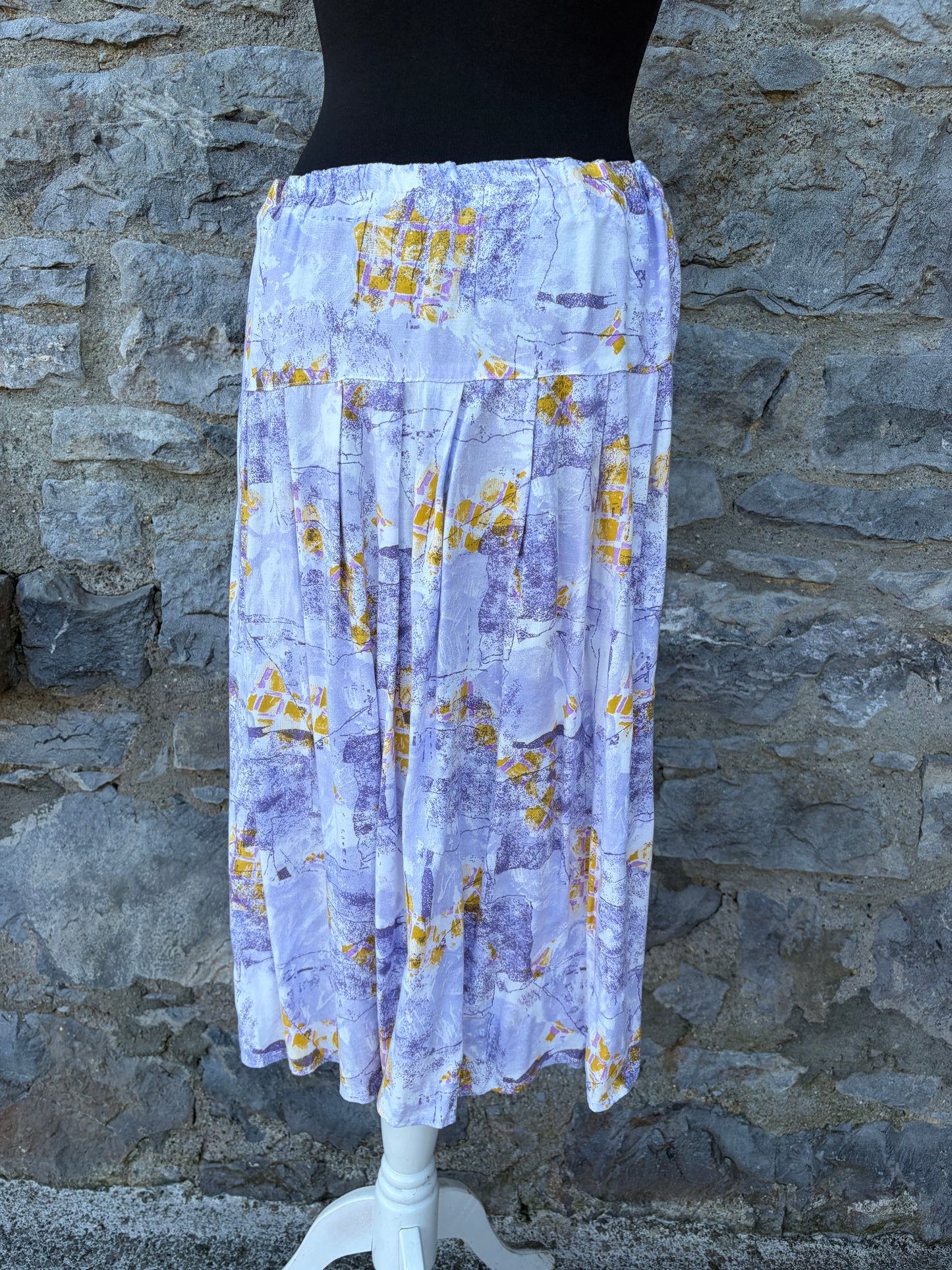 80s yellow&purple skirt uk 10-12