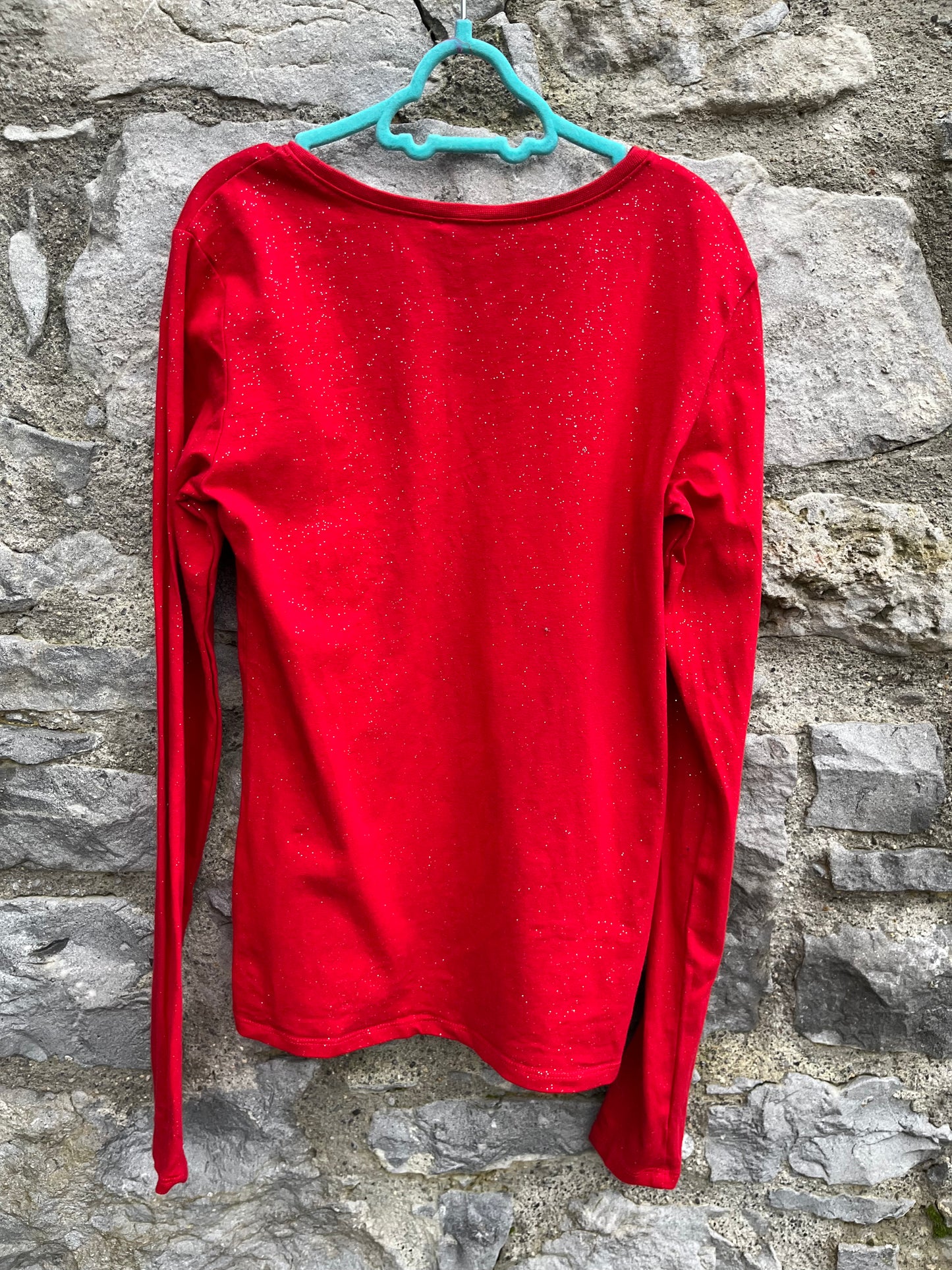 Red sparkly top 13-14y (158-164cm)