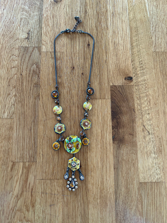 Yellow floral necklace